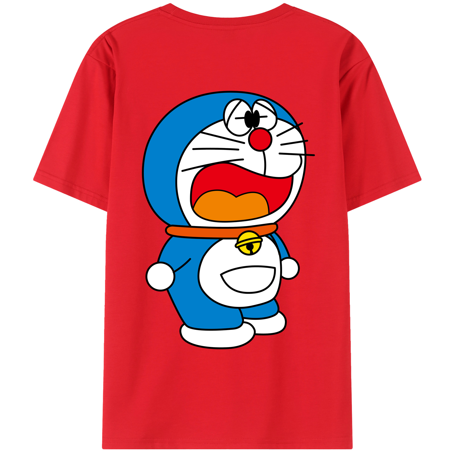 （画像用） ドラえもん Doraemon 綿100％ メンズ半袖Tシャツ（バックプリント） 通気性