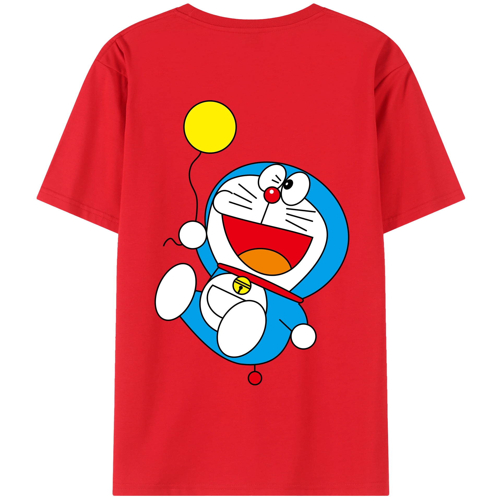（画像用） ドラえもん Doraemon 綿100％ メンズ半袖Tシャツ（バックプリント） 通気性