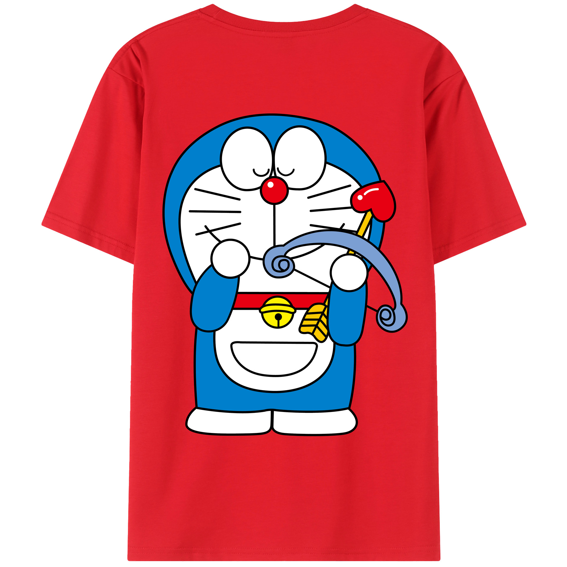 （画像用） ドラえもん Doraemon 綿100％ メンズ半袖Tシャツ（バックプリント） 通気性