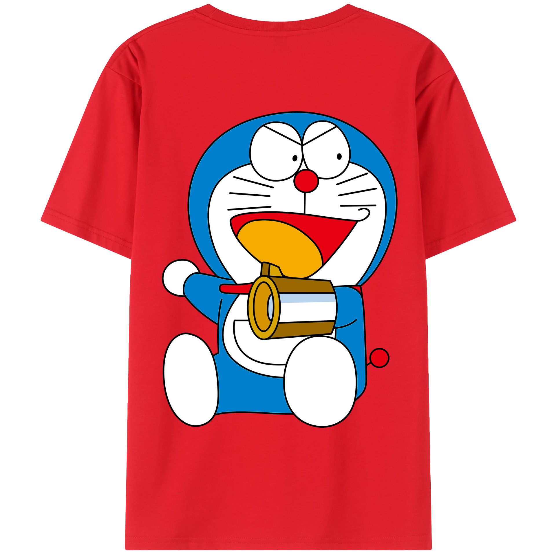 （画像用） ドラえもん Doraemon 綿100％ メンズ半袖Tシャツ（バックプリント） 通気性