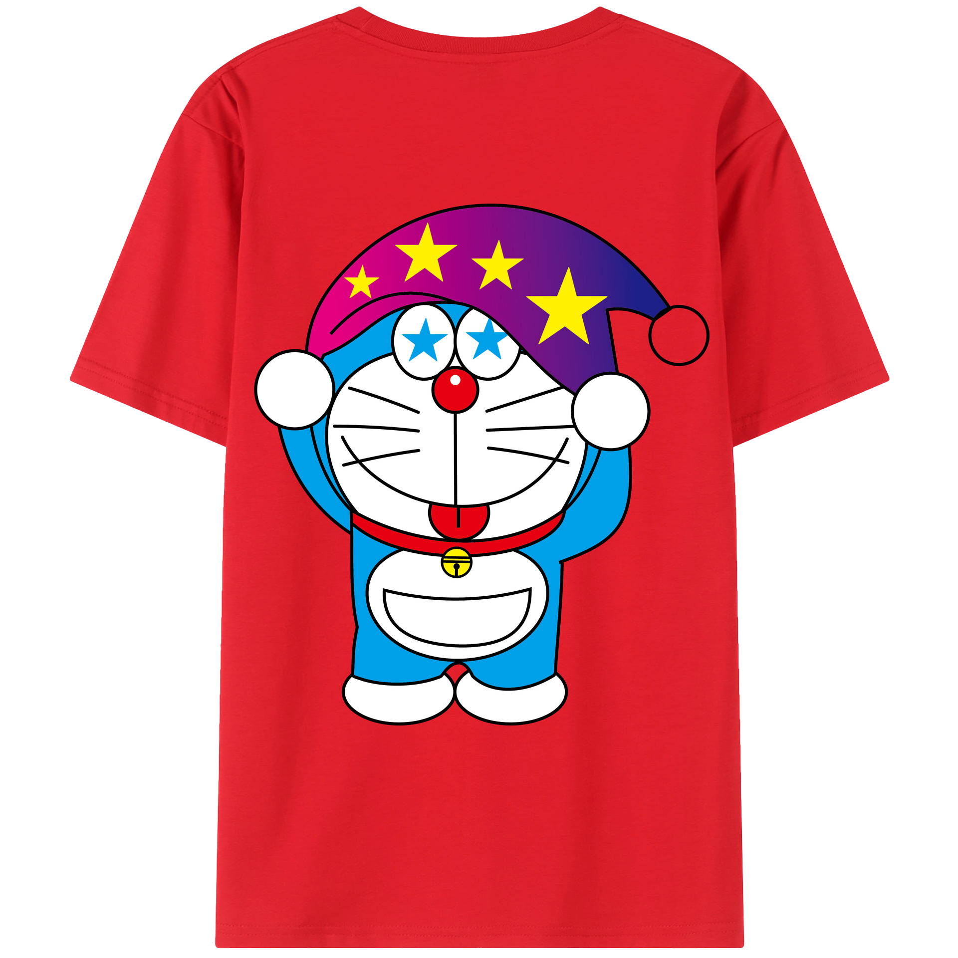 （画像用） ドラえもん Doraemon 綿100％ メンズ半袖Tシャツ（バックプリント） 通気性
