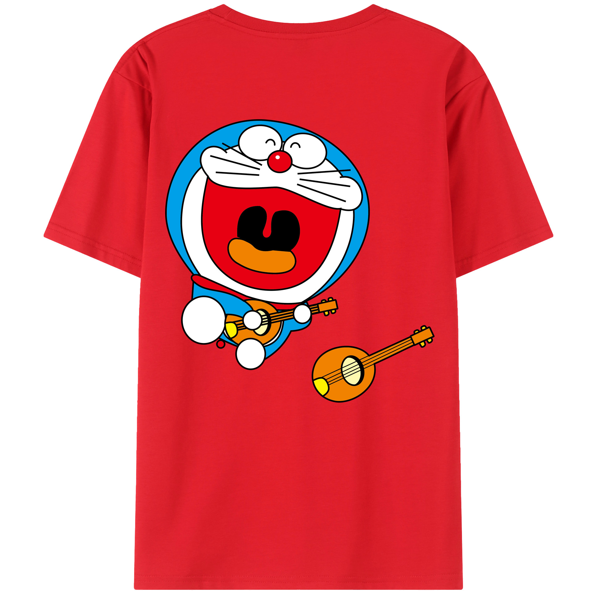 （画像用） ドラえもん Doraemon 綿100％ メンズ半袖Tシャツ（バックプリント） 通気性