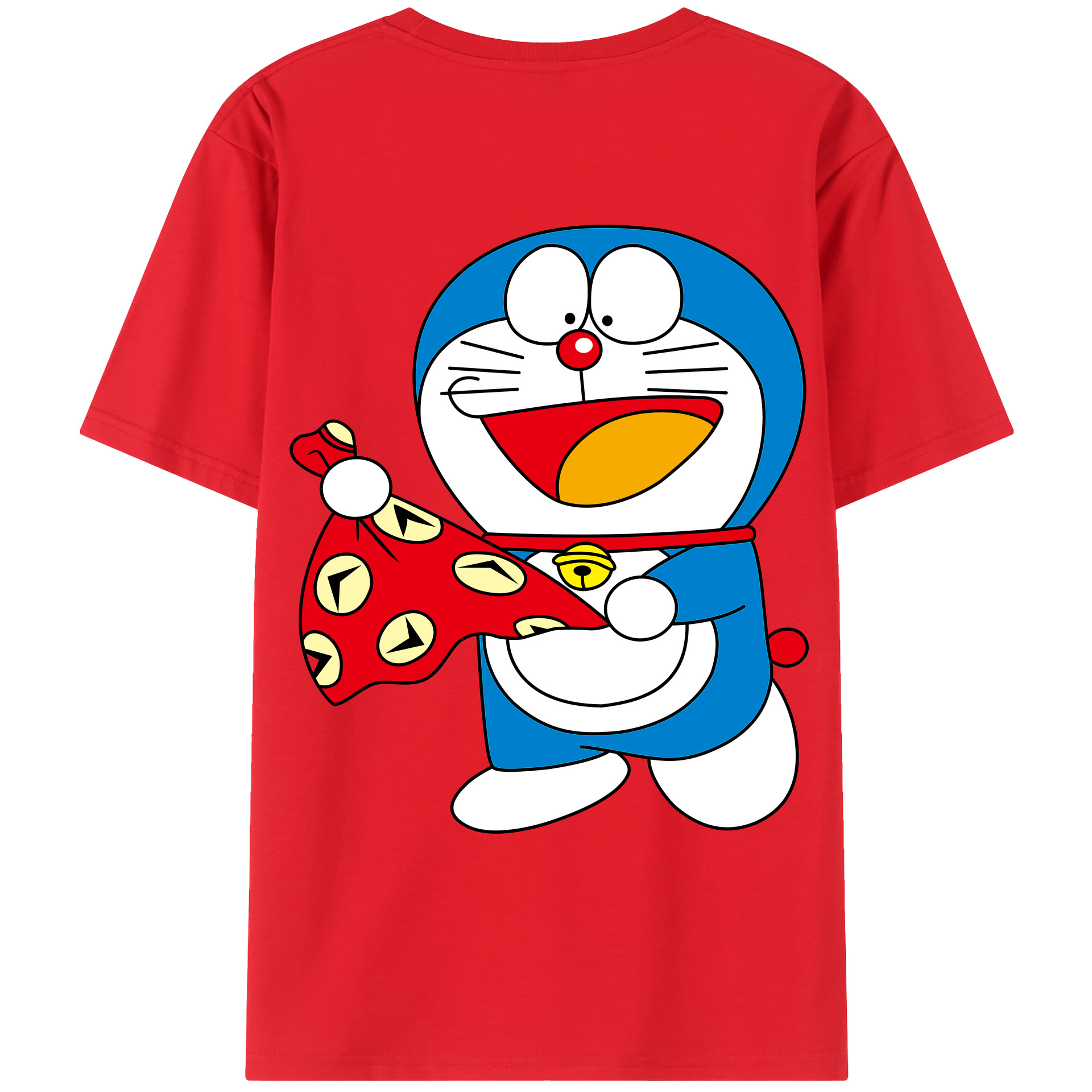 （画像用） ドラえもん Doraemon 綿100％ メンズ半袖Tシャツ（バックプリント） 通気性