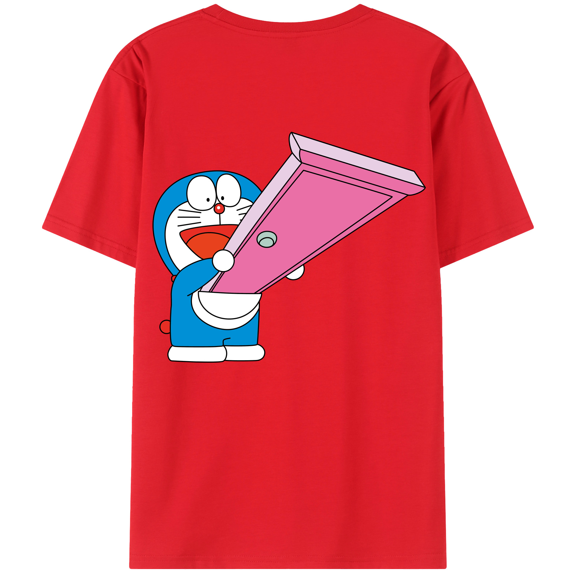 （画像用） ドラえもん Doraemon 綿100％ メンズ半袖Tシャツ（バックプリント） 通気性