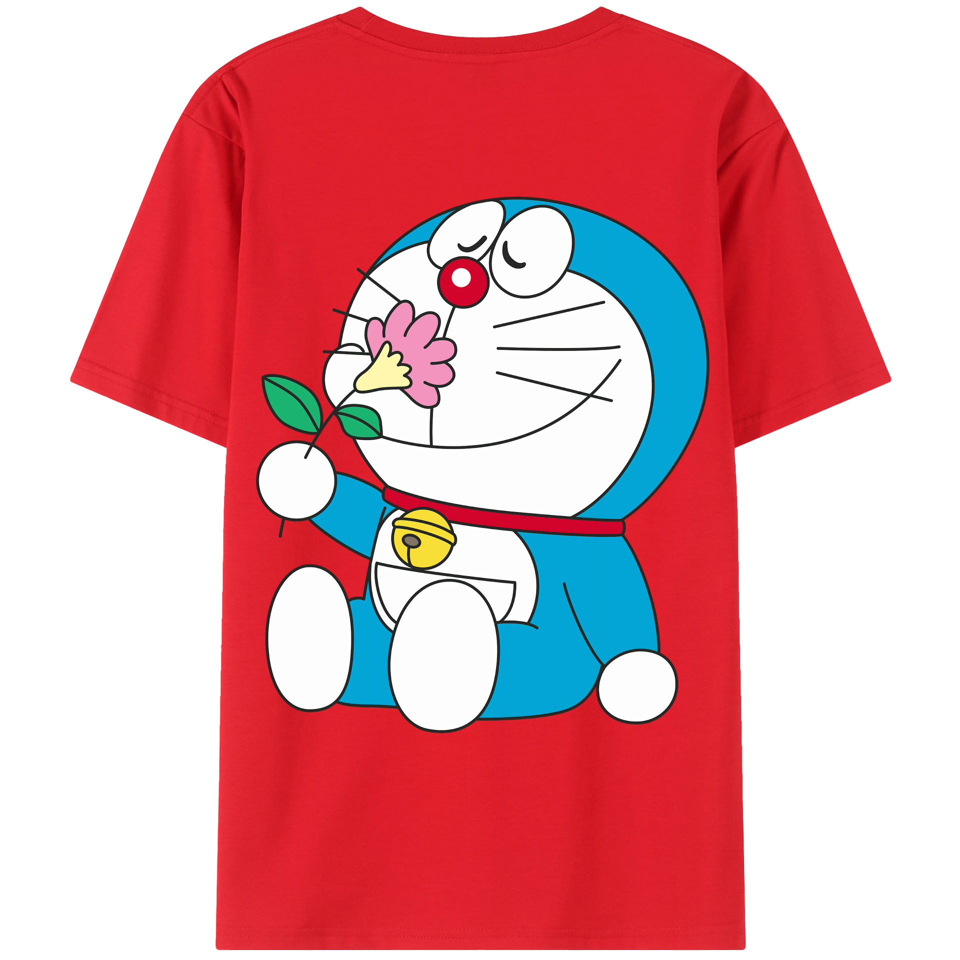 （画像用） ドラえもん Doraemon 綿100％ メンズ半袖Tシャツ（バックプリント） 通気性