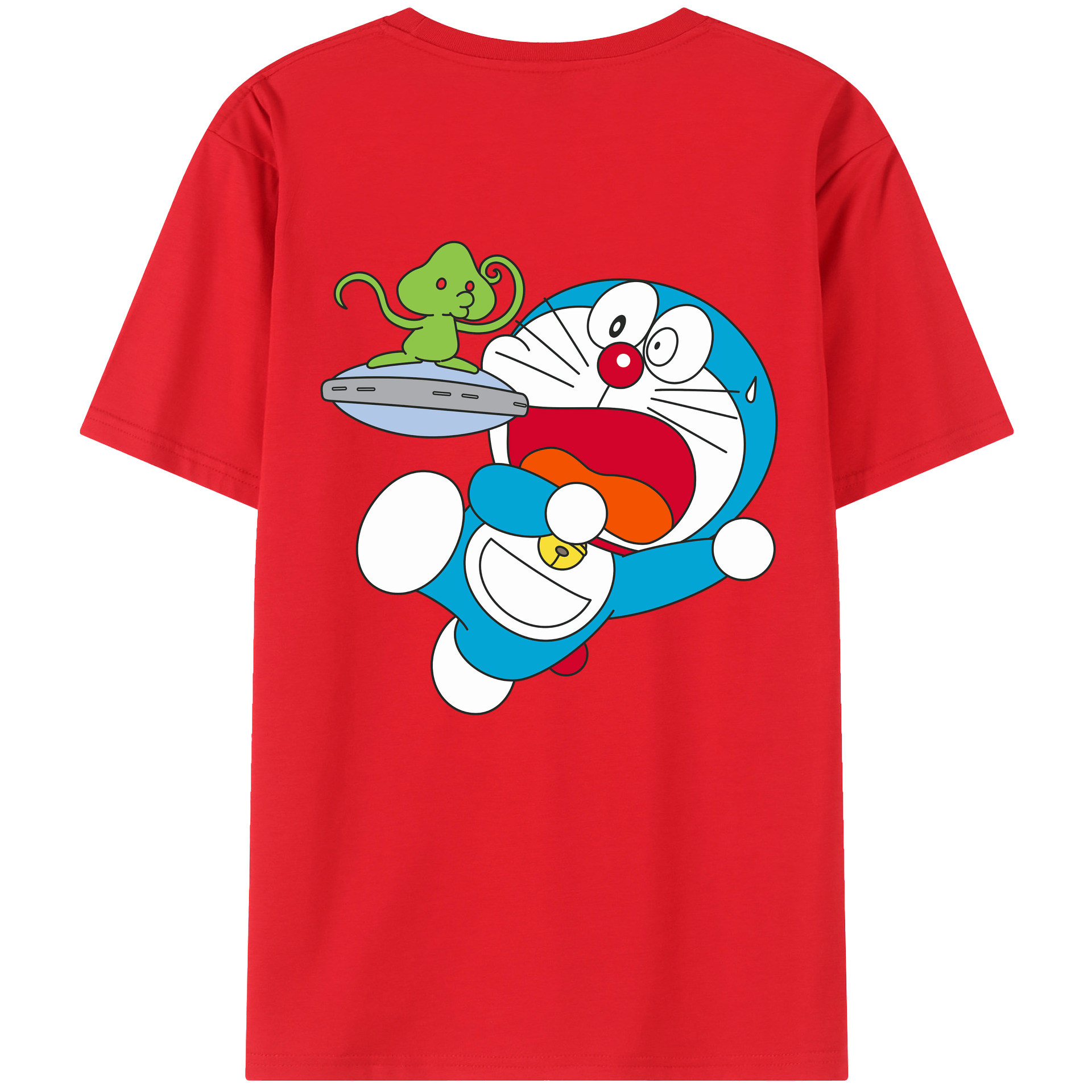 （画像用） ドラえもん Doraemon 綿100％ メンズ半袖Tシャツ（バックプリント） 通気性