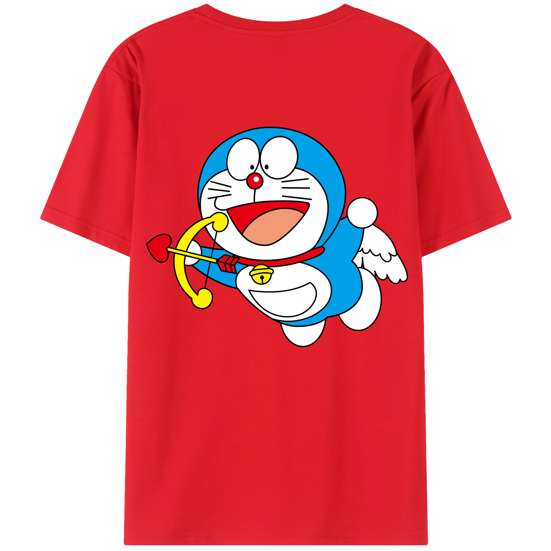 （画像用） ドラえもん Doraemon 綿100％ メンズ半袖Tシャツ（バックプリント） 通気性