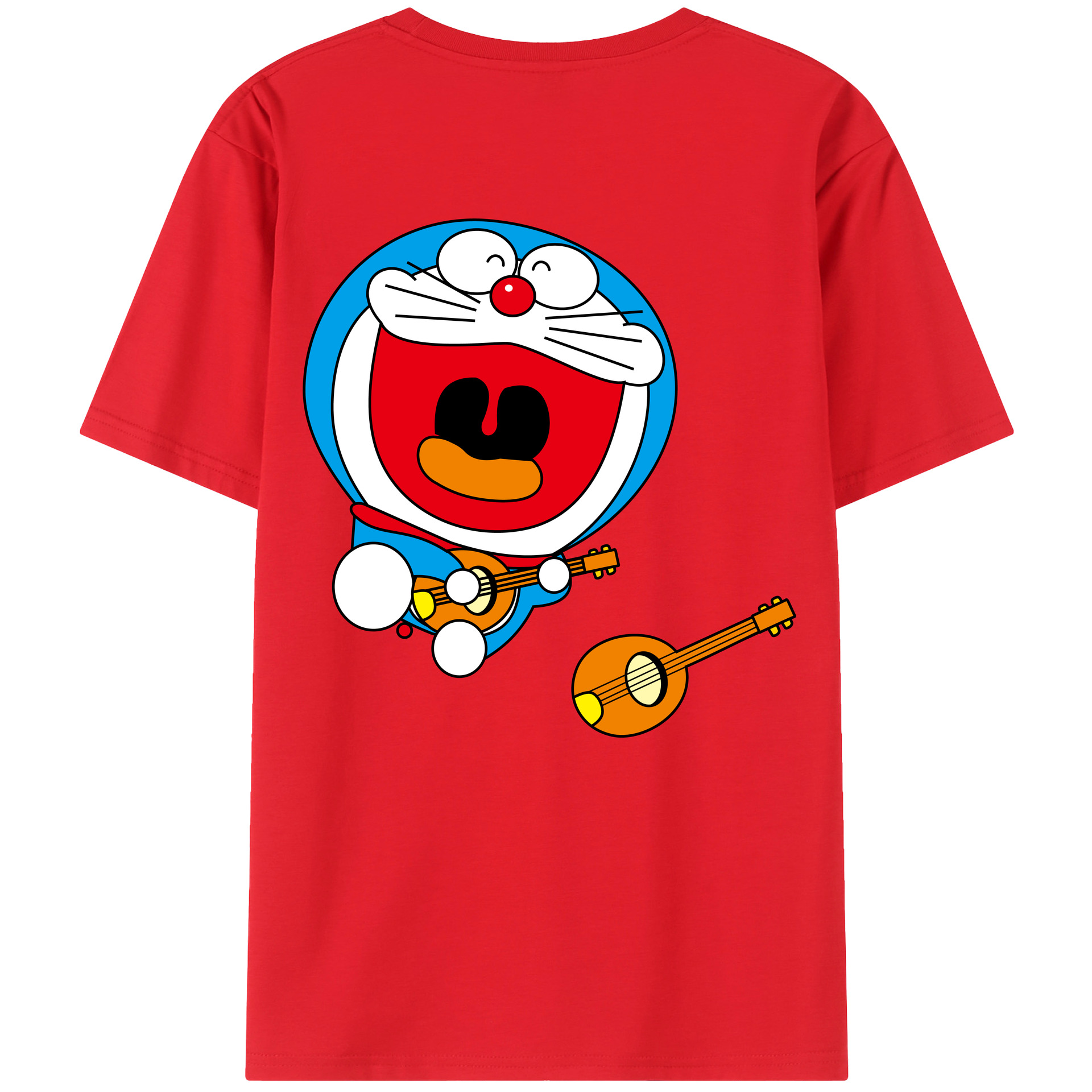 （画像用） ドラえもん Doraemon 綿100％ メンズ半袖Tシャツ（バックプリント） 通気性