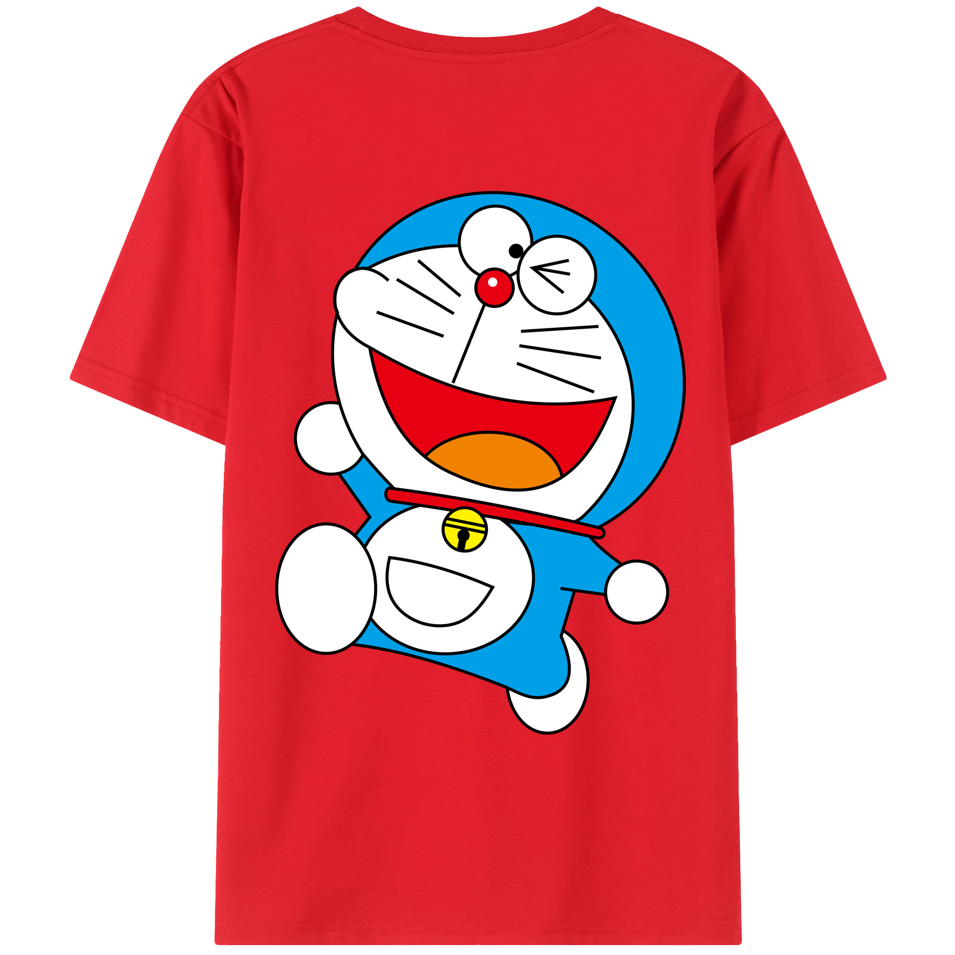 （画像用） ドラえもん Doraemon 綿100％ メンズ半袖Tシャツ（バックプリント） 通気性