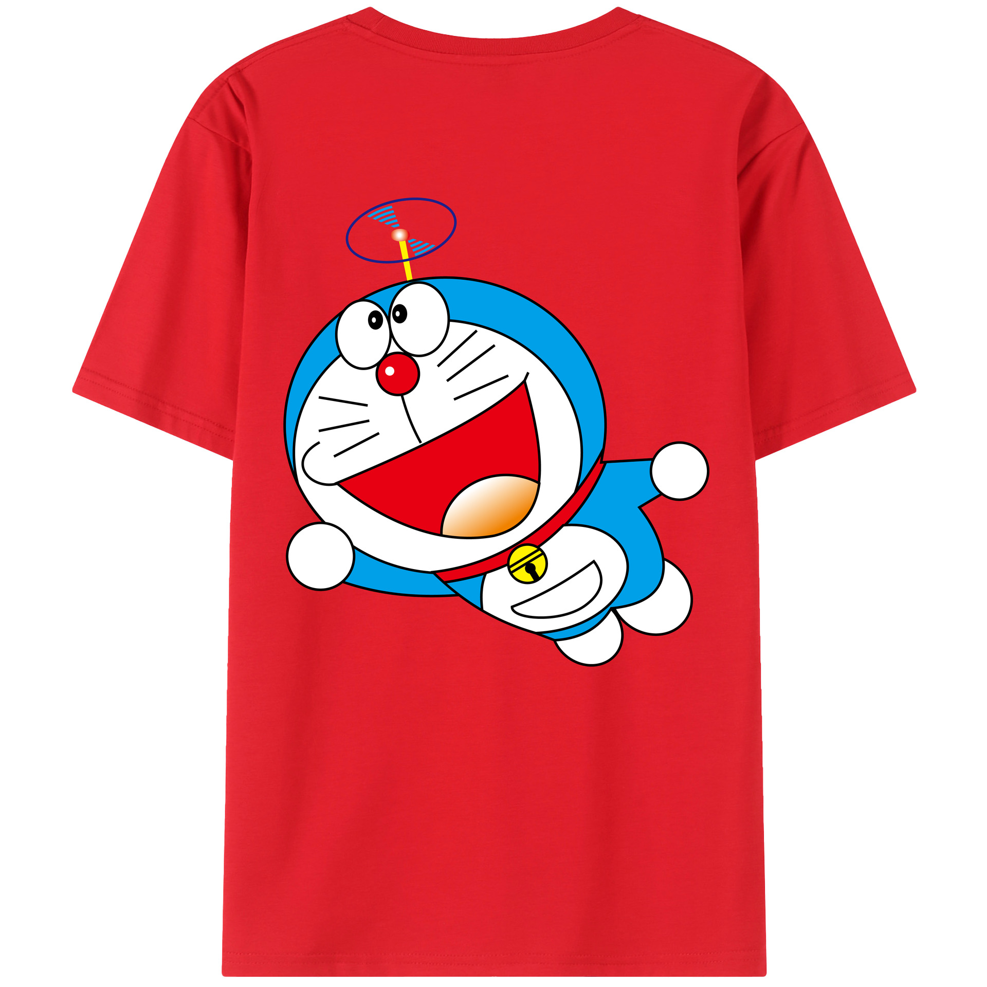 （画像用） ドラえもん Doraemon 綿100％ メンズ半袖Tシャツ（バックプリント） 通気性