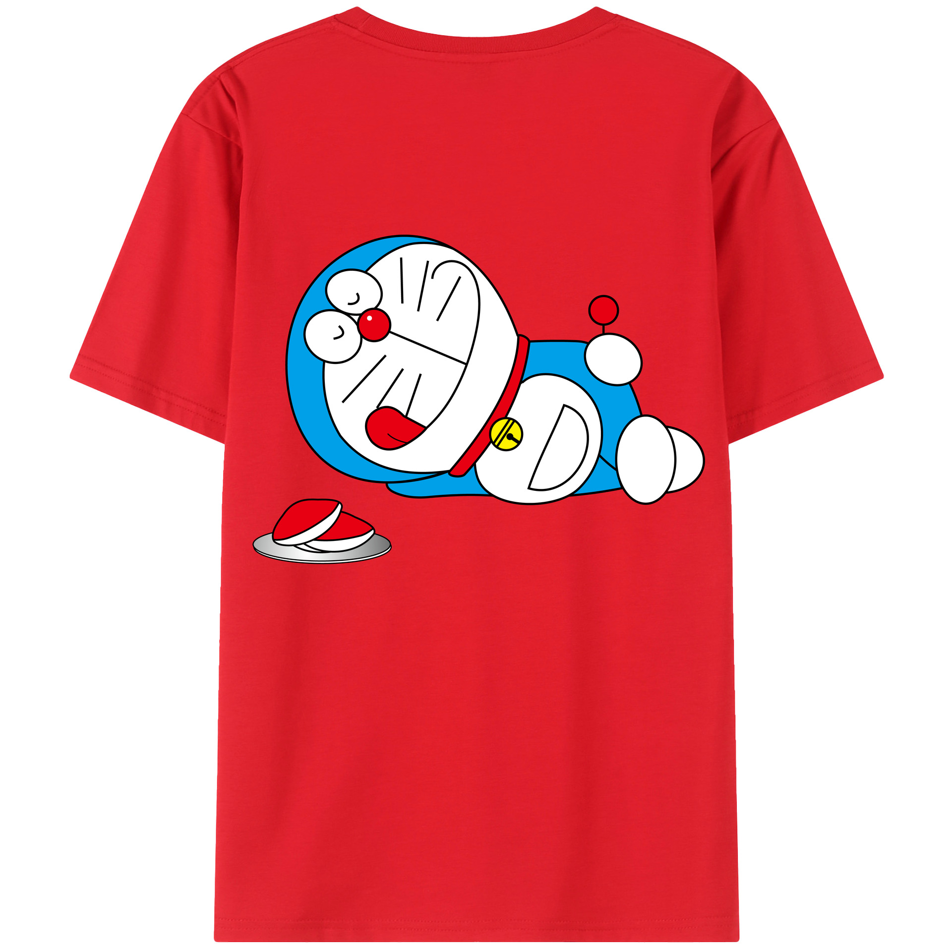 （画像用） ドラえもん Doraemon 綿100％ メンズ半袖Tシャツ（バックプリント） 通気性