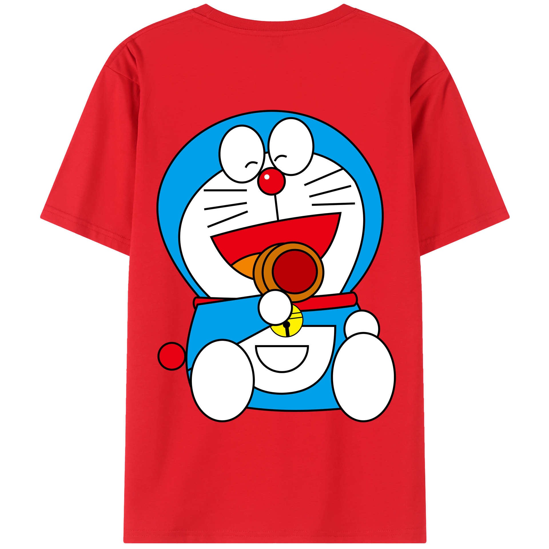 （画像用） ドラえもん Doraemon 綿100％ メンズ半袖Tシャツ（バックプリント） 通気性