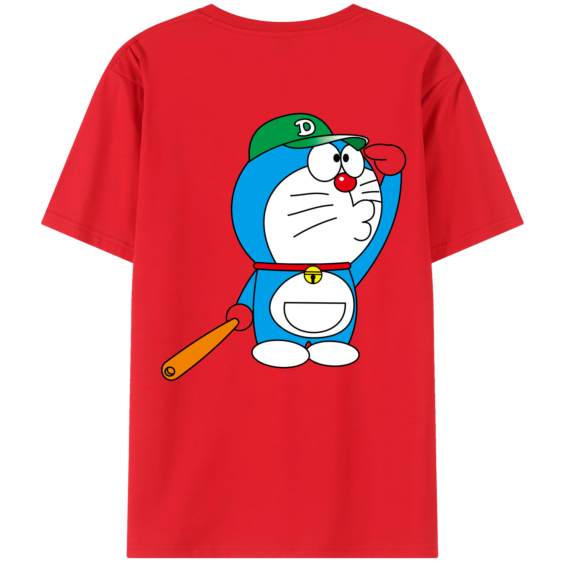 （画像用） ドラえもん Doraemon 綿100％ メンズ半袖Tシャツ（バックプリント） 通気性