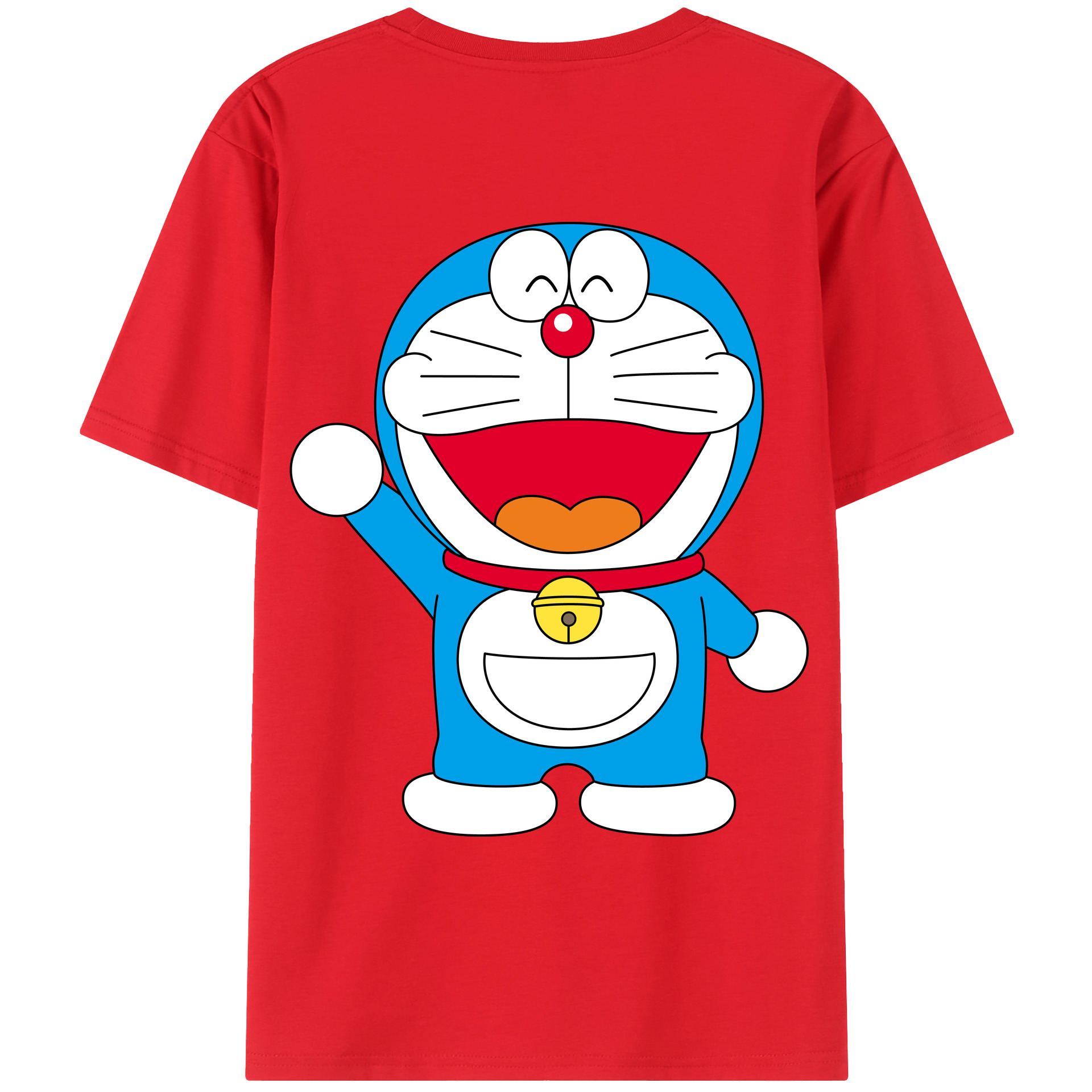 （画像用） ドラえもん Doraemon 綿100％ メンズ半袖Tシャツ（バックプリント） 通気性