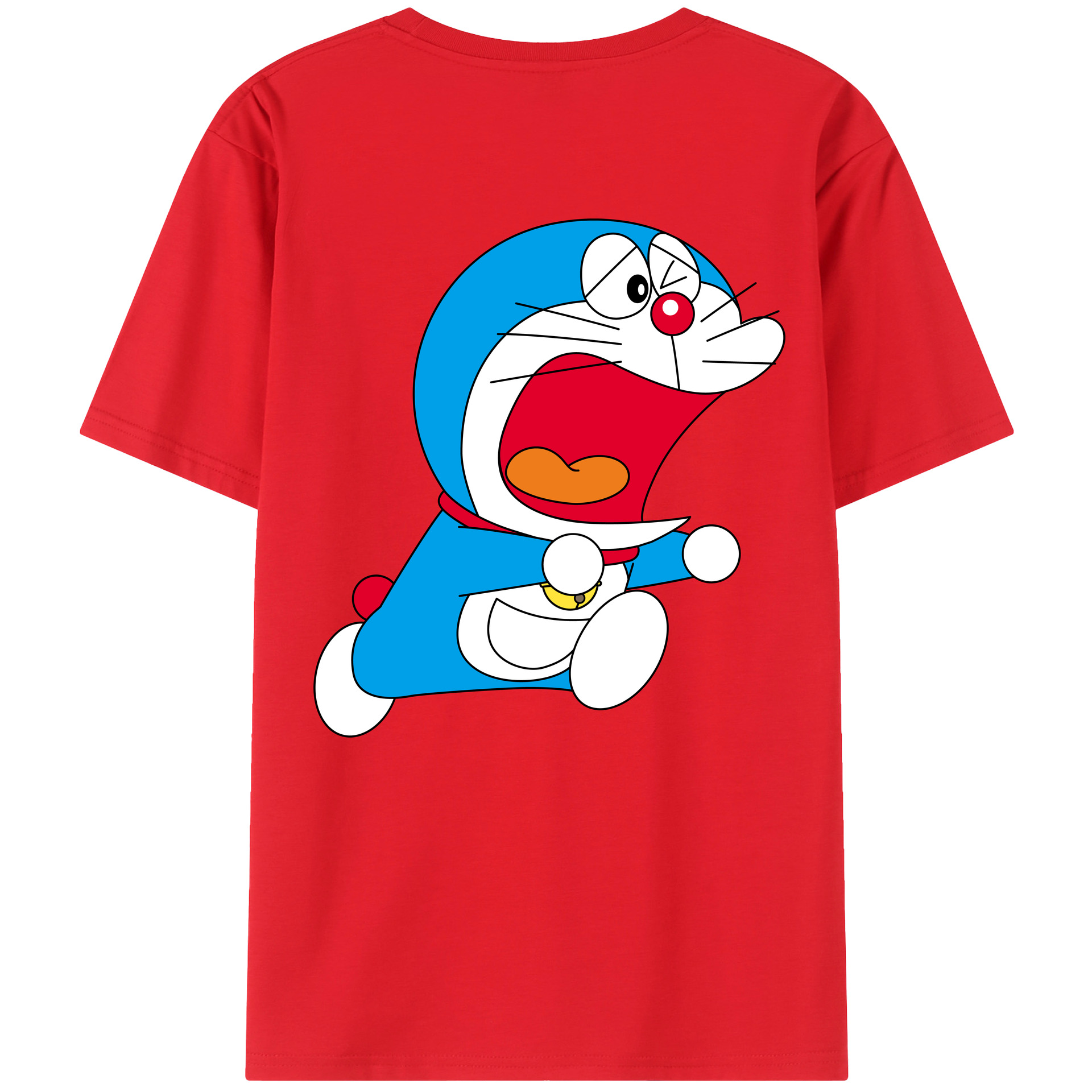 （画像用） ドラえもん Doraemon 綿100％ メンズ半袖Tシャツ（バックプリント） 通気性