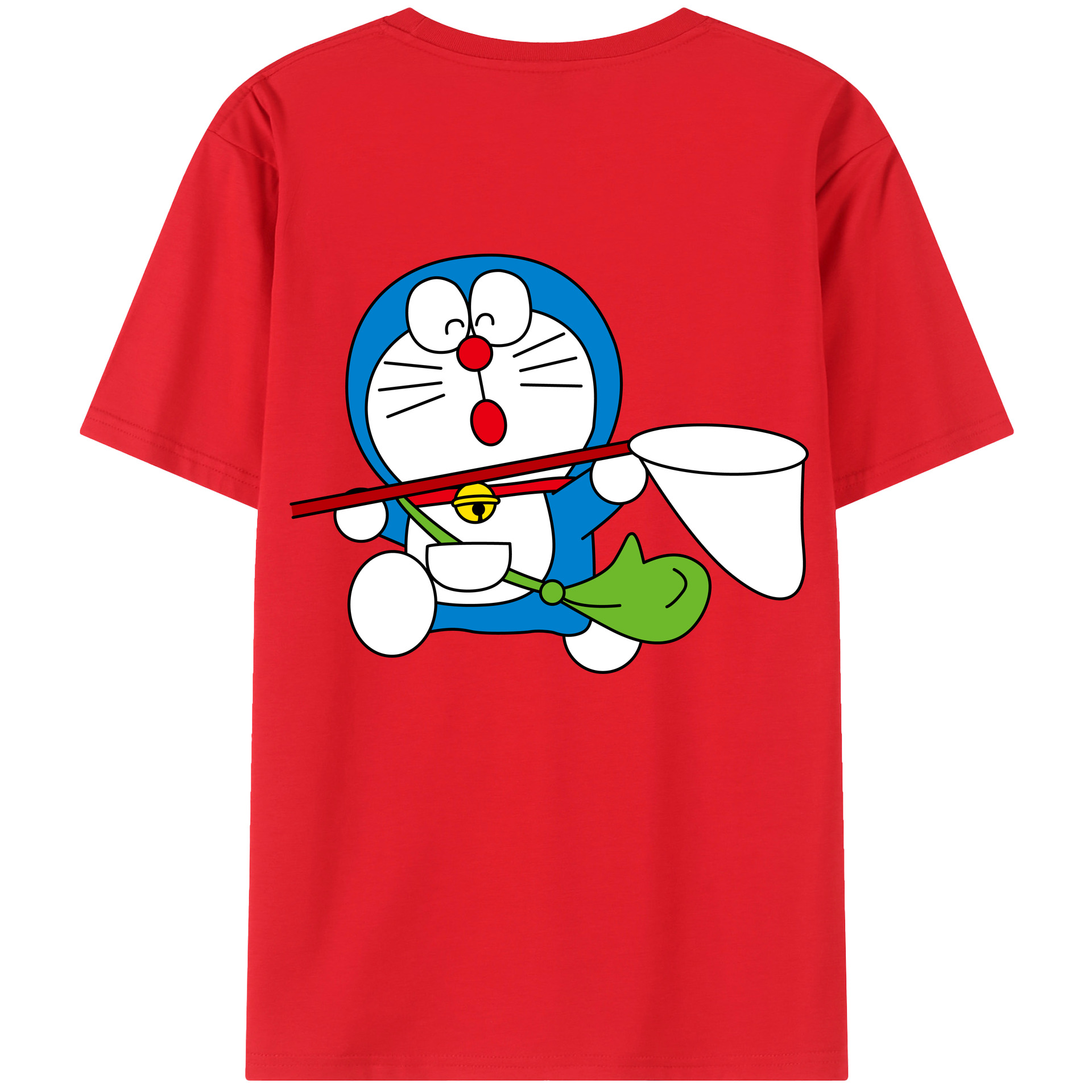 （画像用） ドラえもん Doraemon 綿100％ メンズ半袖Tシャツ（バックプリント） 通気性