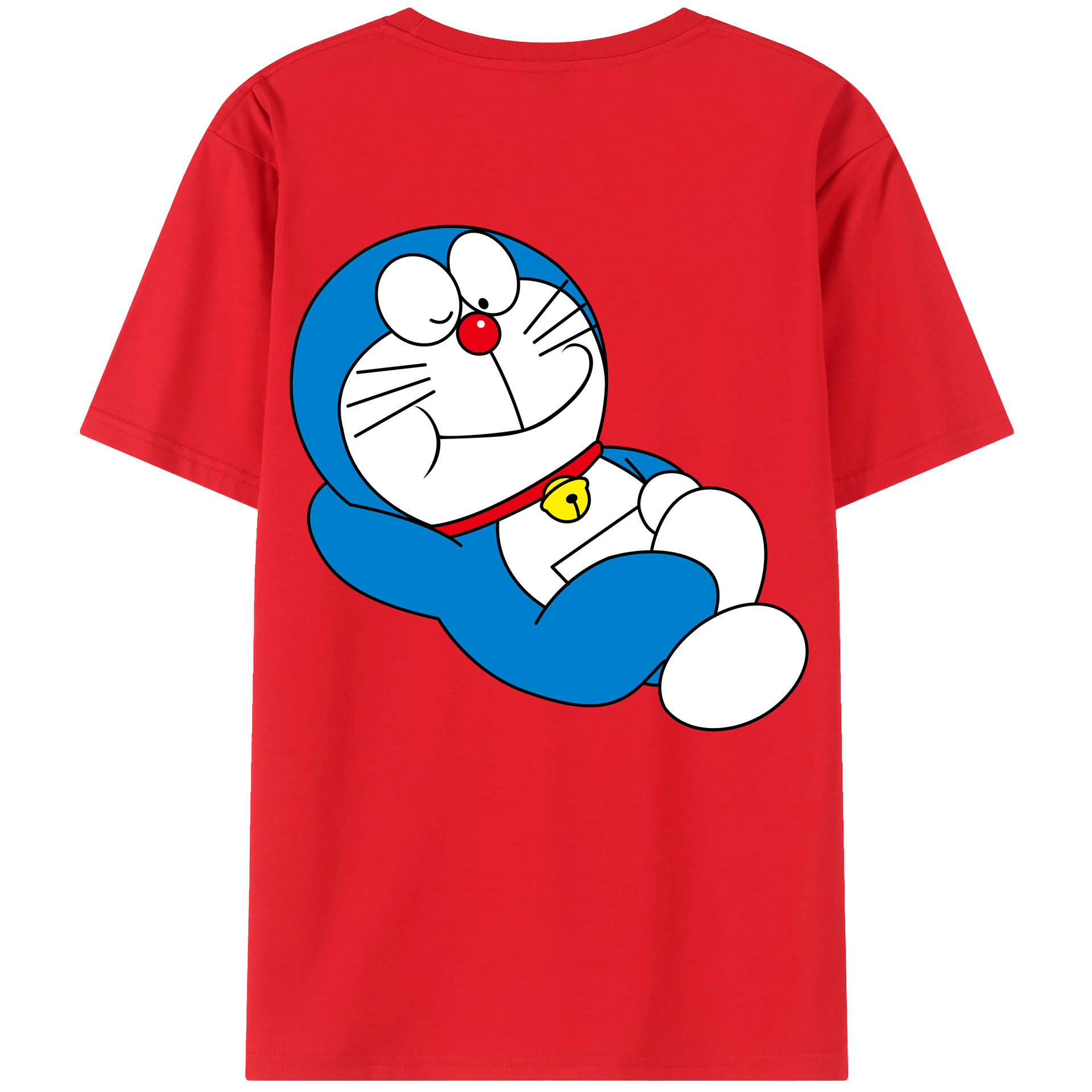 （画像用） ドラえもん Doraemon 綿100％ メンズ半袖Tシャツ（バックプリント） 通気性