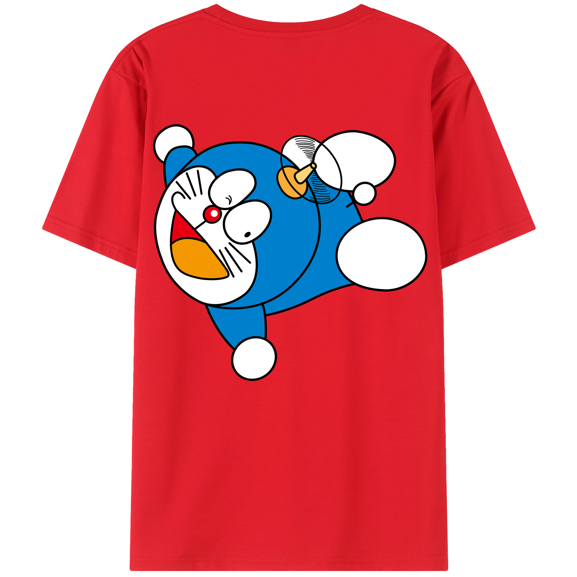 （画像用） ドラえもん Doraemon 綿100％ メンズ半袖Tシャツ（バックプリント） 通気性