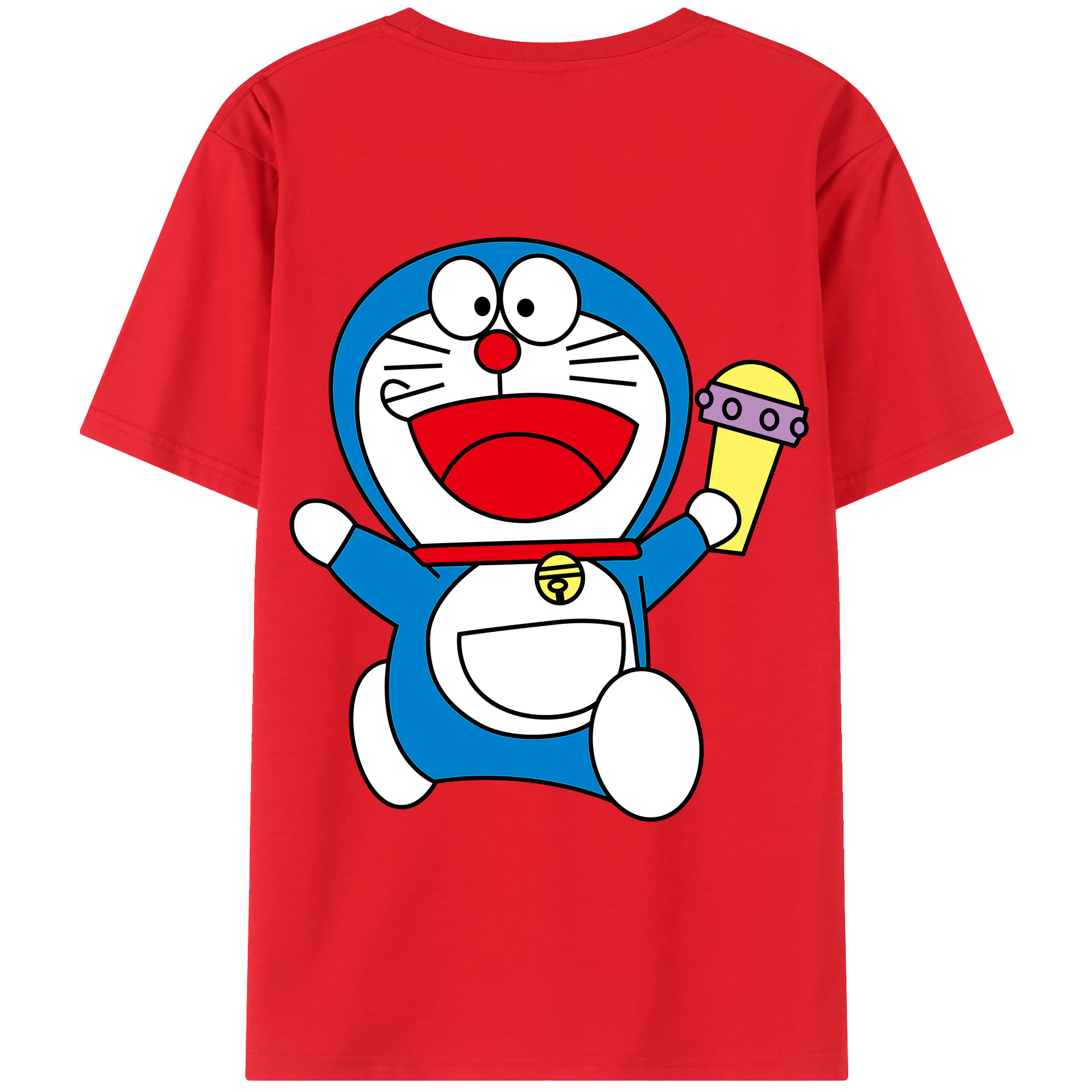 （画像用） ドラえもん Doraemon 綿100％ メンズ半袖Tシャツ（バックプリント） 通気性