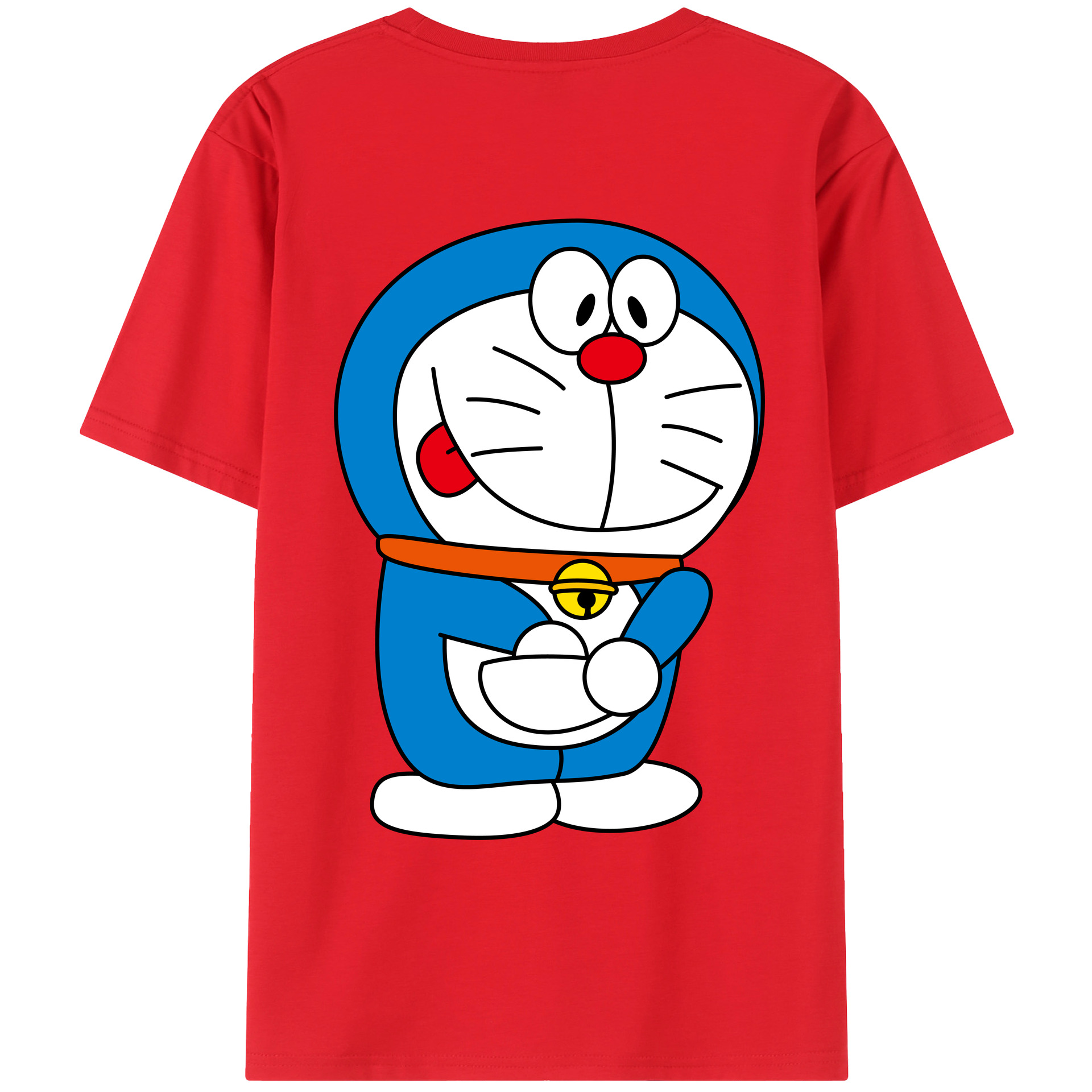 （画像用） ドラえもん Doraemon 綿100％ メンズ半袖Tシャツ（バックプリント） 通気性