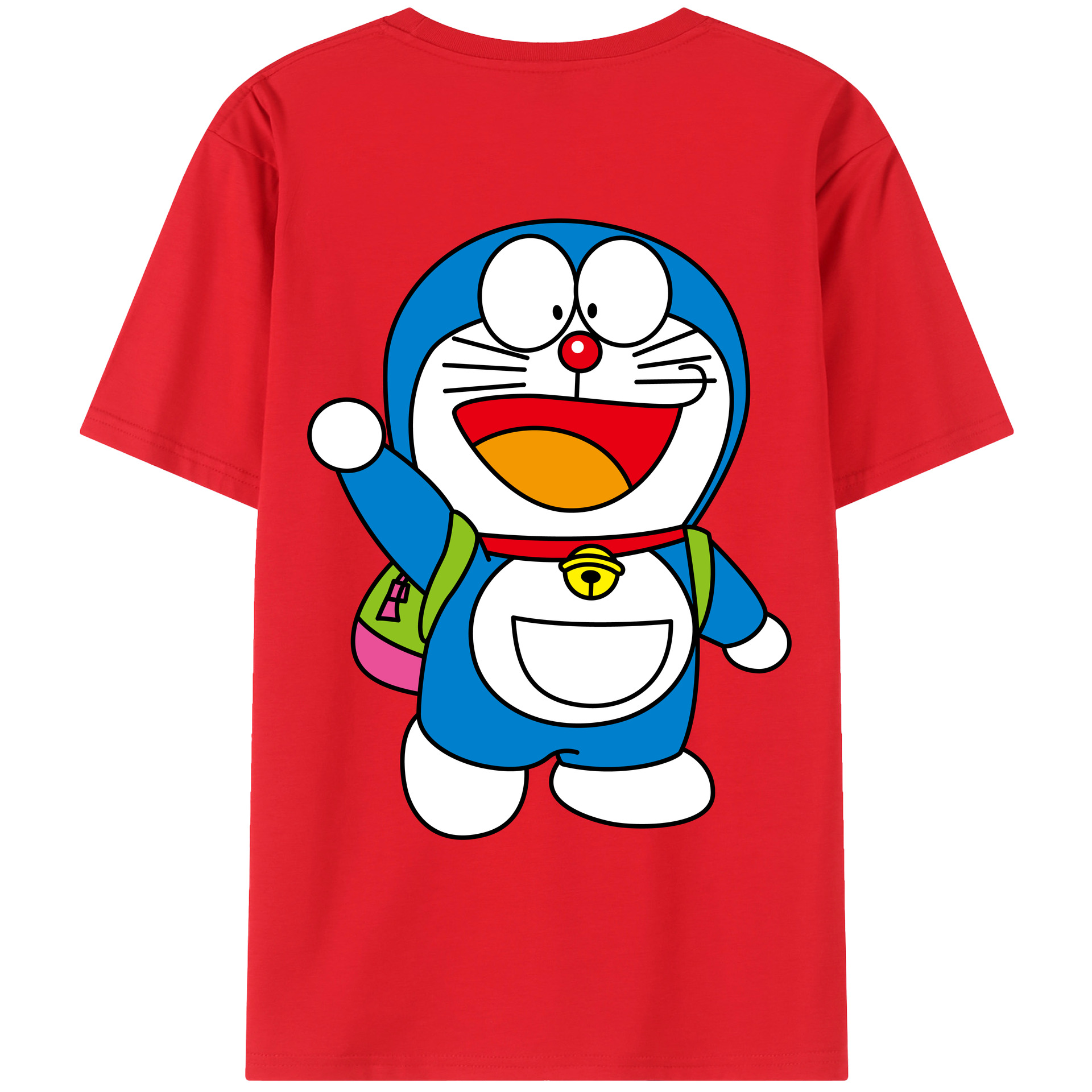 （画像用） ドラえもん Doraemon 綿100％ メンズ半袖Tシャツ（バックプリント） 通気性