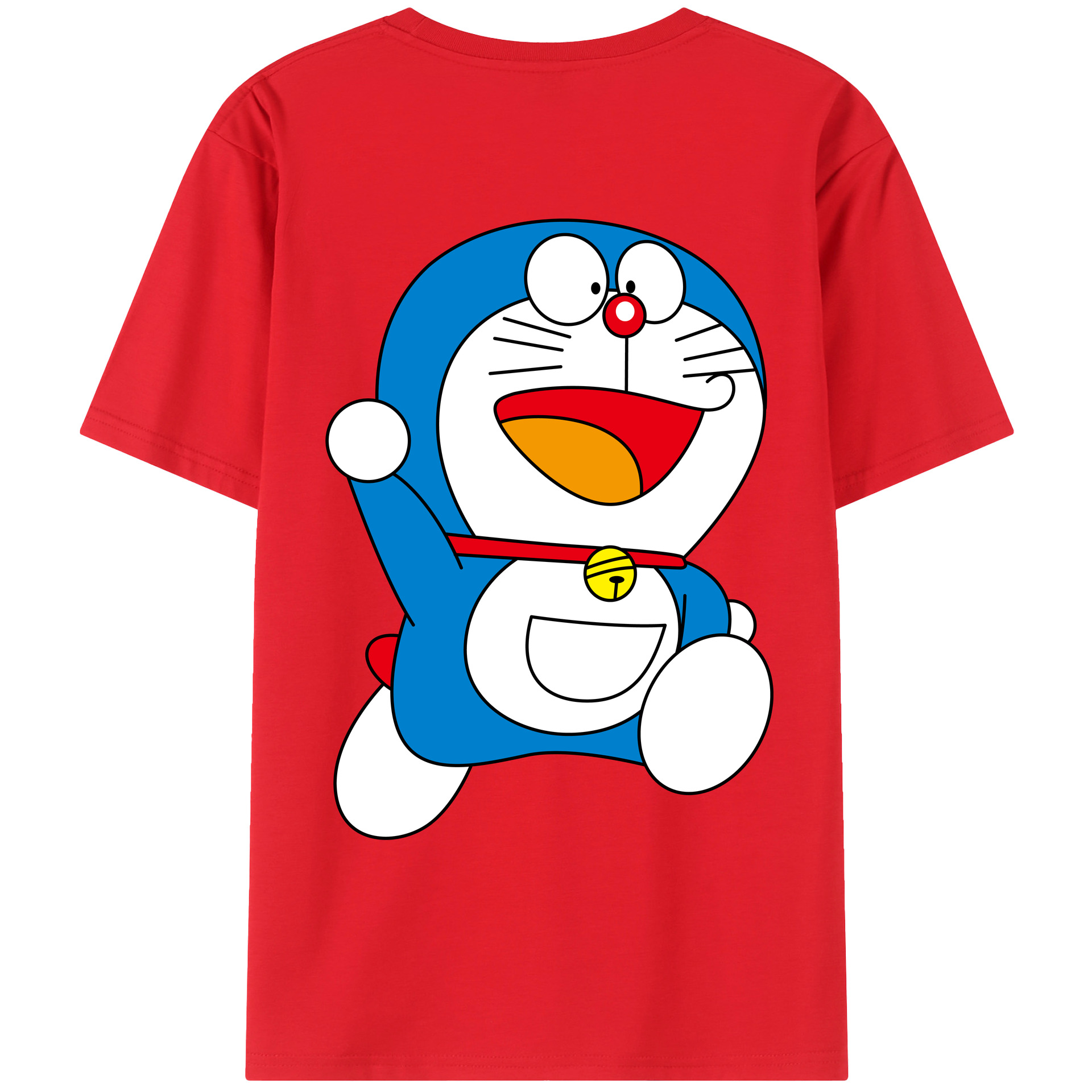 （画像用） ドラえもん Doraemon 綿100％ メンズ半袖Tシャツ（バックプリント） 通気性