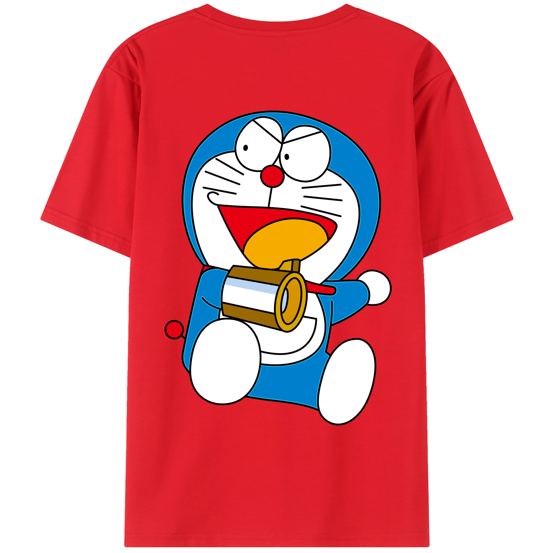 （画像用） ドラえもん Doraemon 綿100％ メンズ半袖Tシャツ（バックプリント） 通気性
