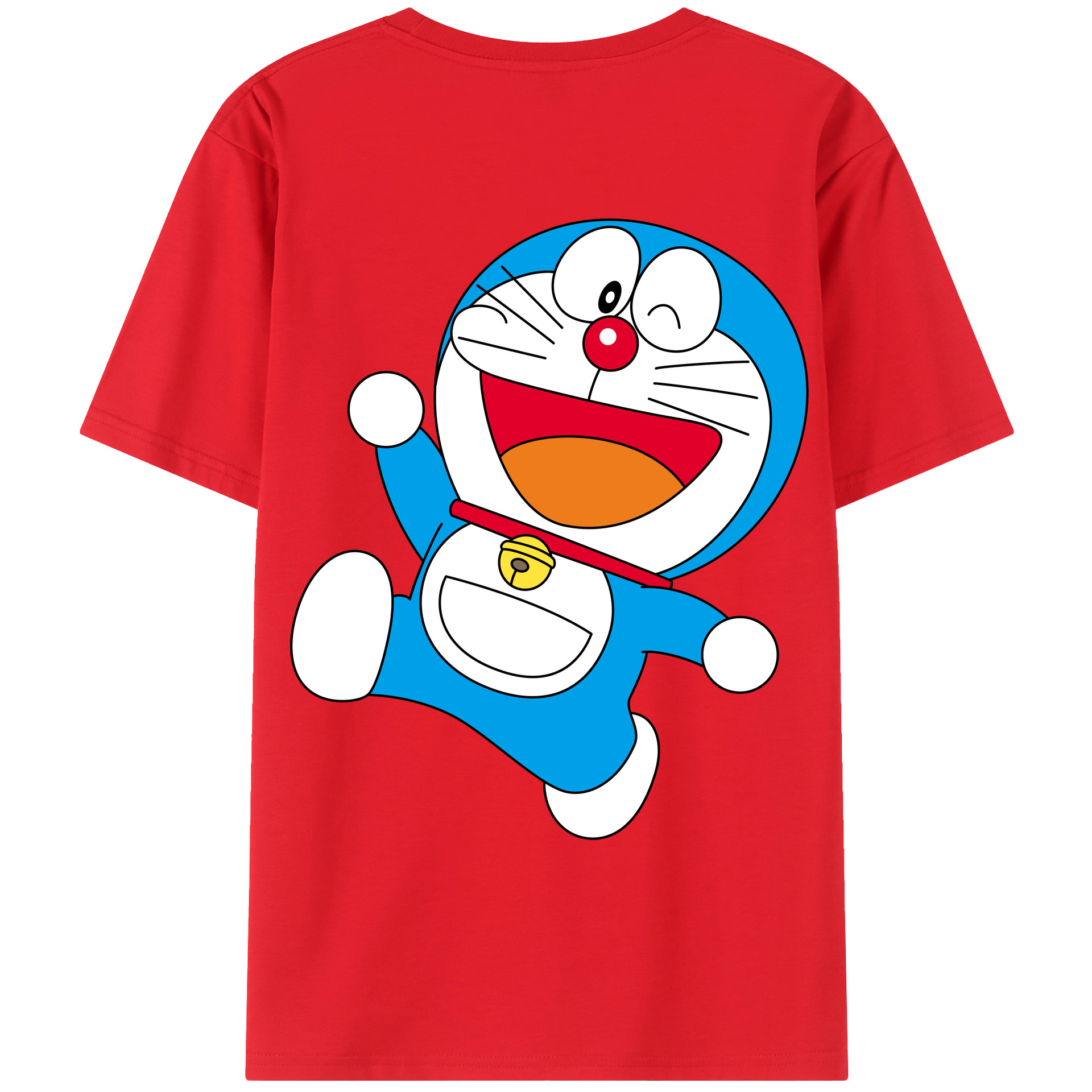 （画像用） ドラえもん Doraemon 綿100％ メンズ半袖Tシャツ（バックプリント） 通気性