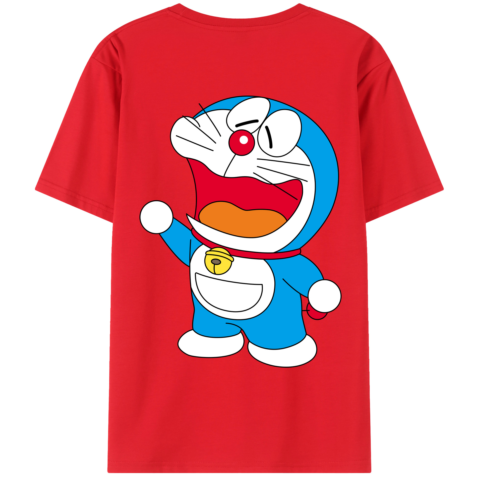 （画像用） ドラえもん Doraemon 綿100％ メンズ半袖Tシャツ（バックプリント） 通気性