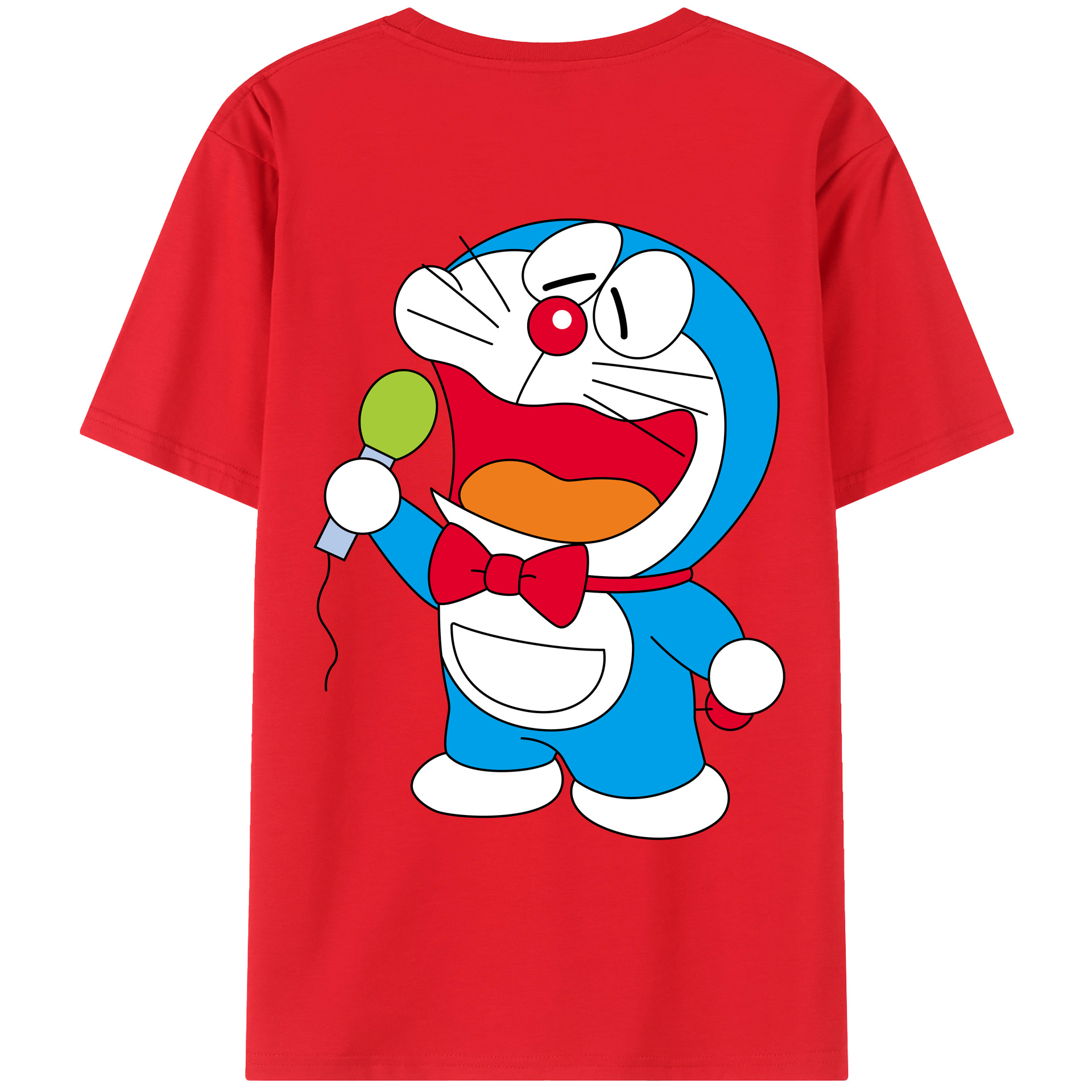 （画像用） ドラえもん Doraemon 綿100％ メンズ半袖Tシャツ（バックプリント） 通気性