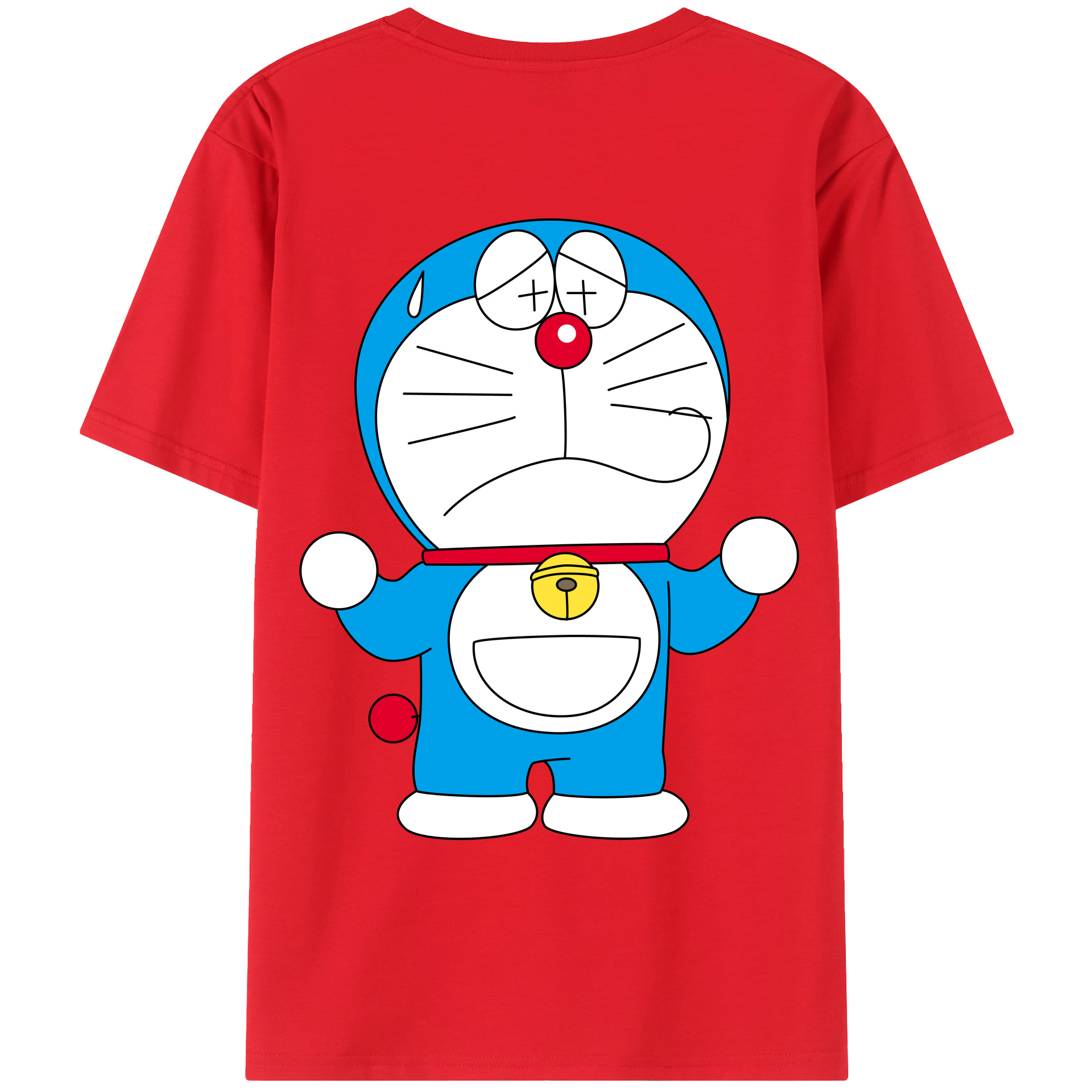 （画像用） ドラえもん Doraemon 綿100％ メンズ半袖Tシャツ（バックプリント） 通気性