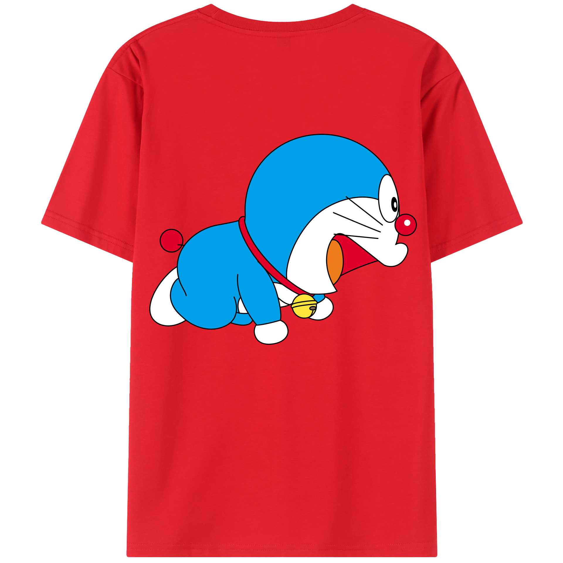 （画像用） ドラえもん Doraemon 綿100％ メンズ半袖Tシャツ（バックプリント） 通気性