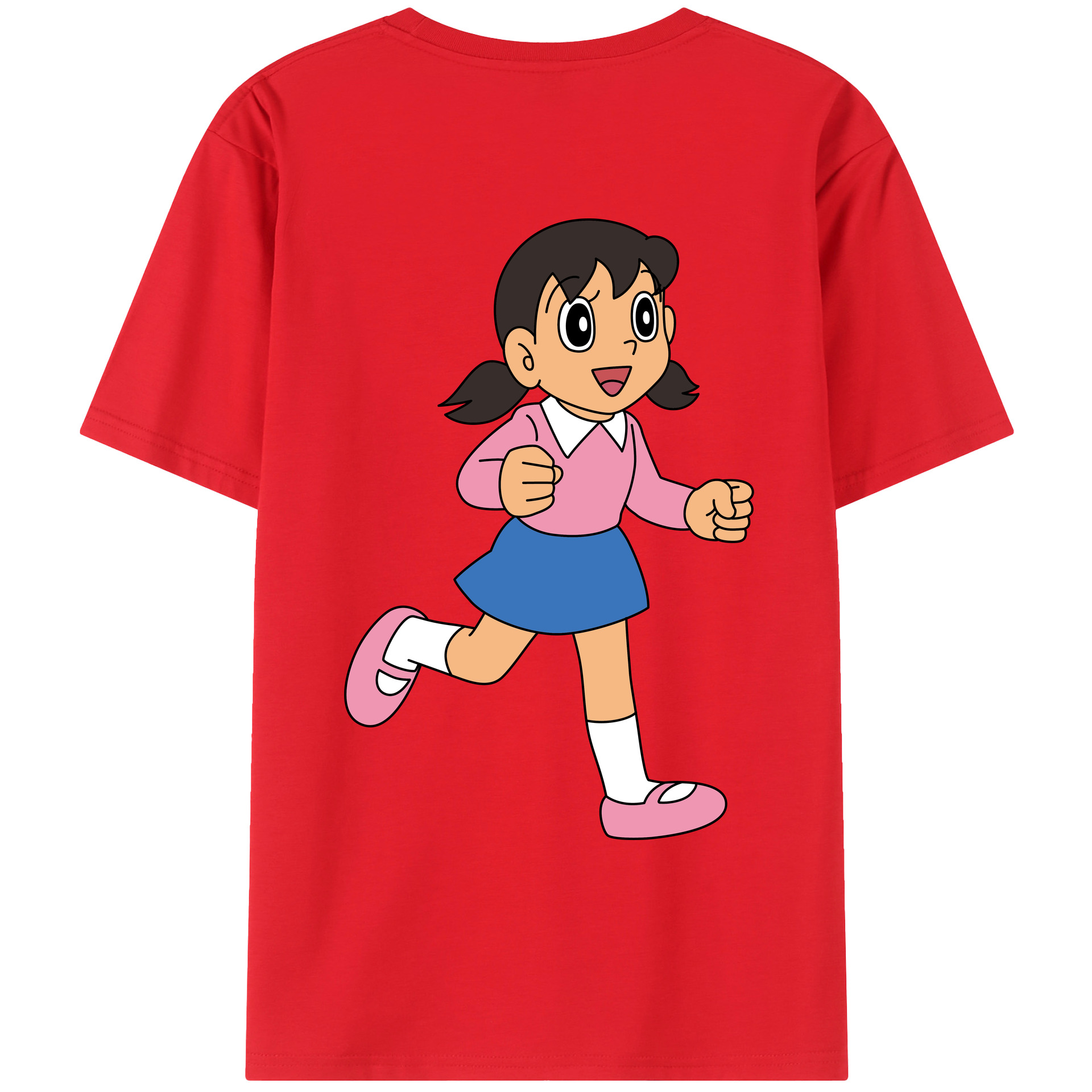 （画像用） ドラえもん みなもと しずか Doraemon Shizuka Minamoto 綿100％ メンズ半袖Tシャツ（バックプリント） 通気性