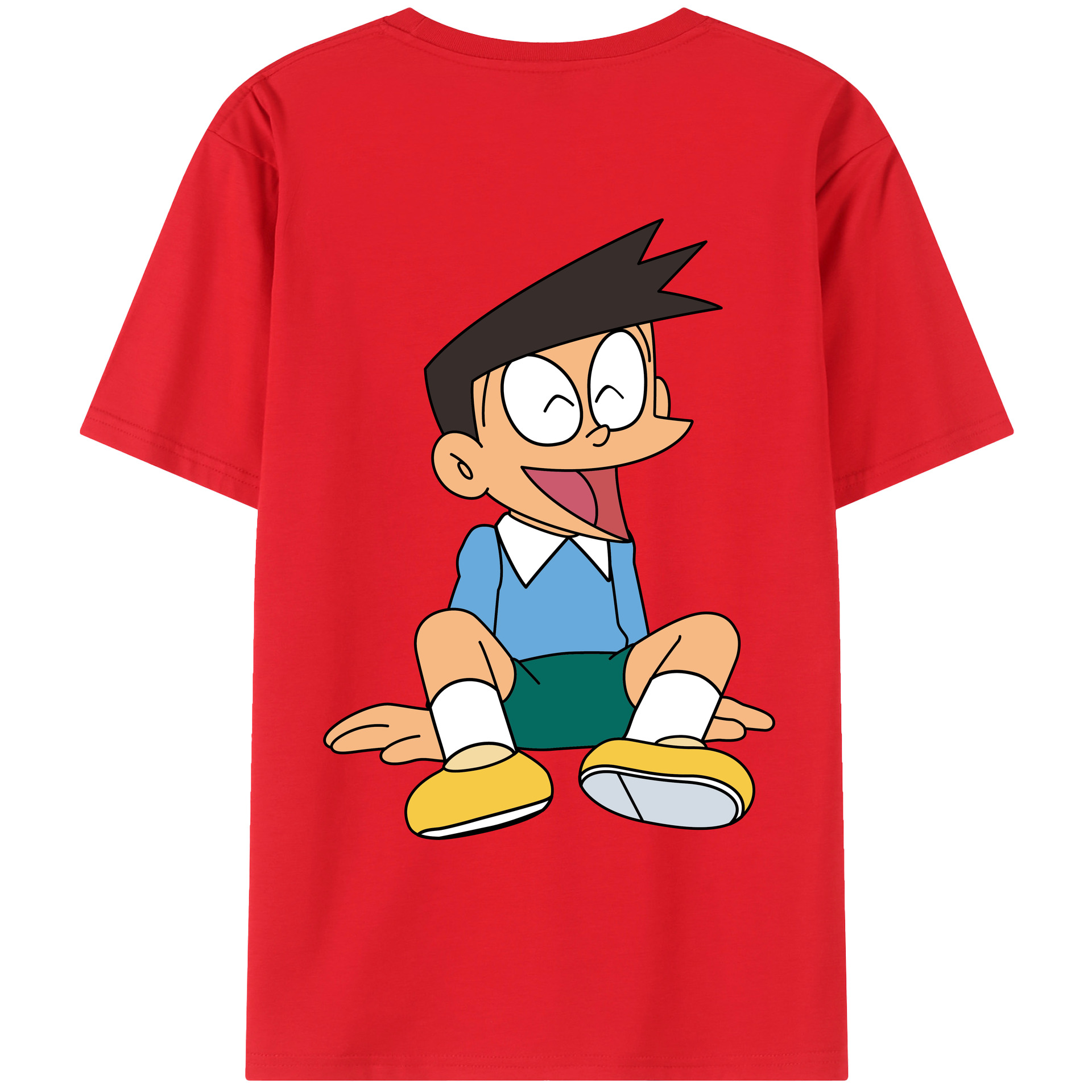 （画像用） ドラえもん 骨川 スネ夫 Doraemon Honekawa Suneo 綿100％ メンズ半袖Tシャツ（バックプリント） 通気性