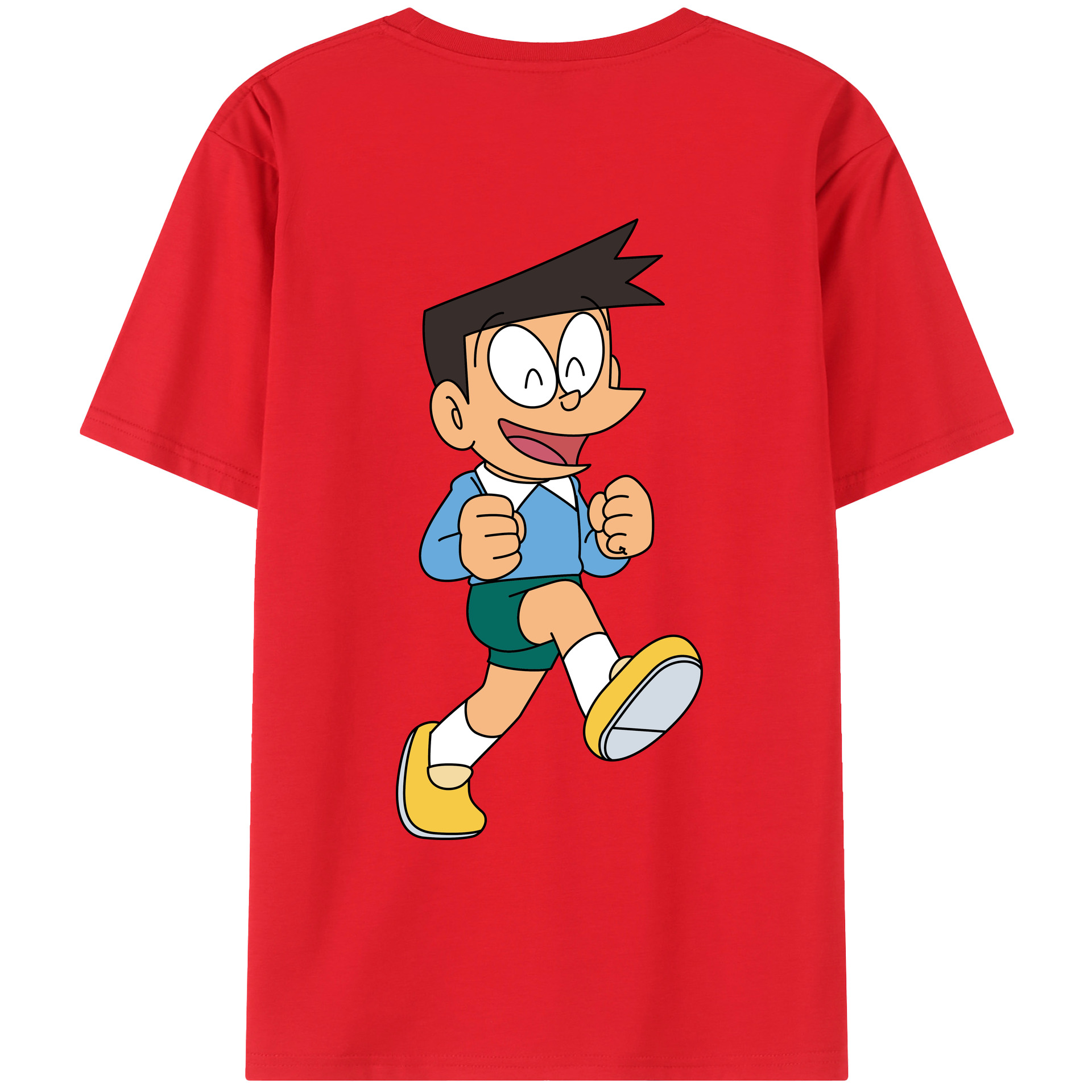 （画像用） ドラえもん 骨川 スネ夫 Doraemon Honekawa Suneo 綿100％ メンズ半袖Tシャツ（バックプリント） 通気性