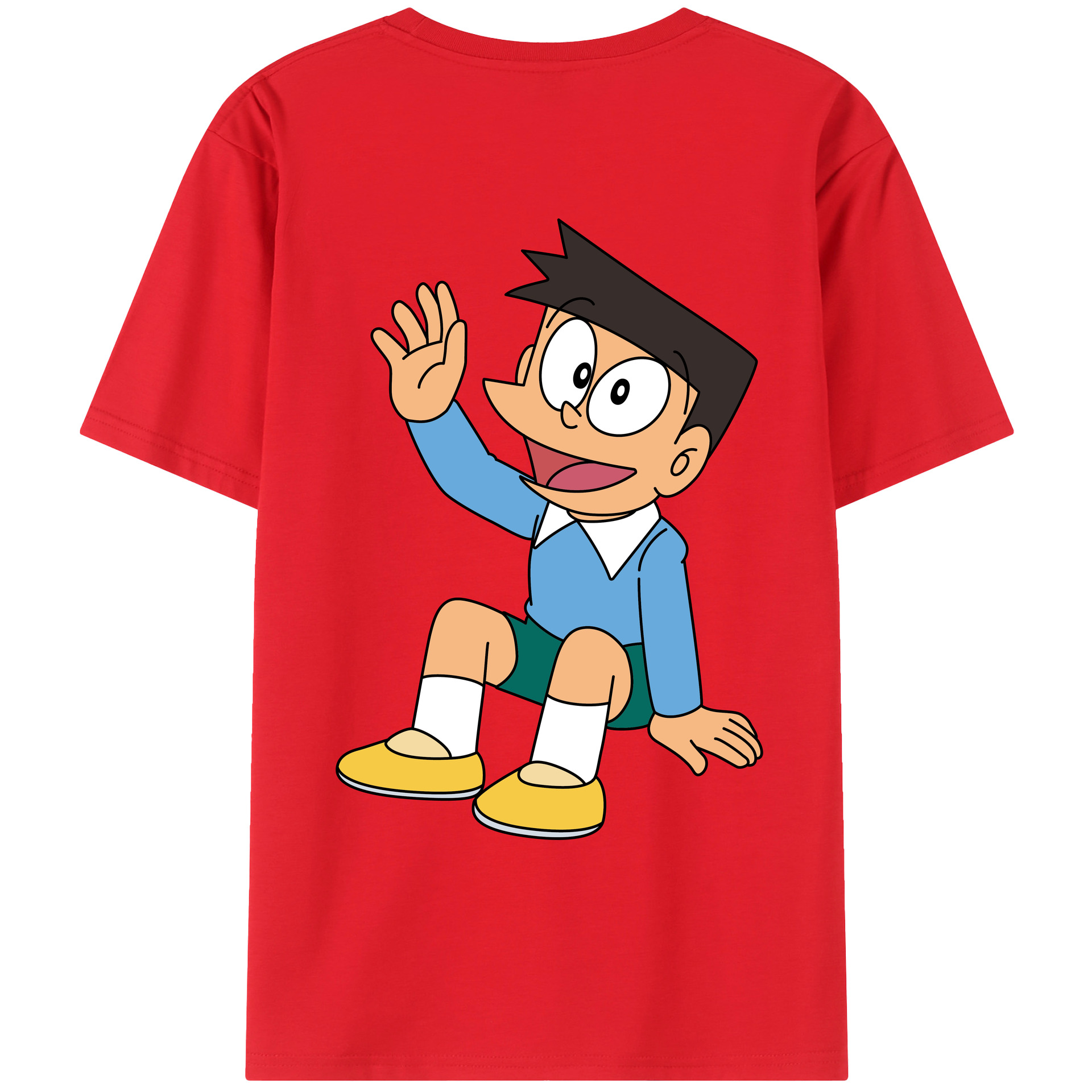 （画像用） ドラえもん 骨川 スネ夫 Doraemon Honekawa Suneo 綿100％ メンズ半袖Tシャツ（バックプリント） 通気性