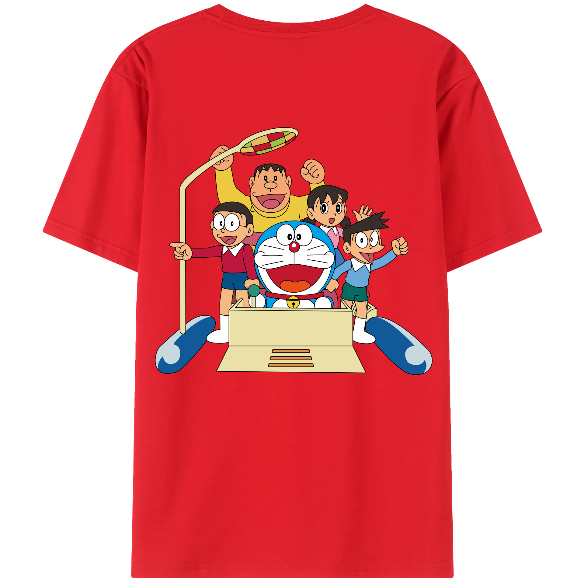 （画像用） ドラえもん 骨川 スネ夫 Doraemon Honekawa Suneo 綿100％ メンズ半袖Tシャツ（バックプリント） 通気性