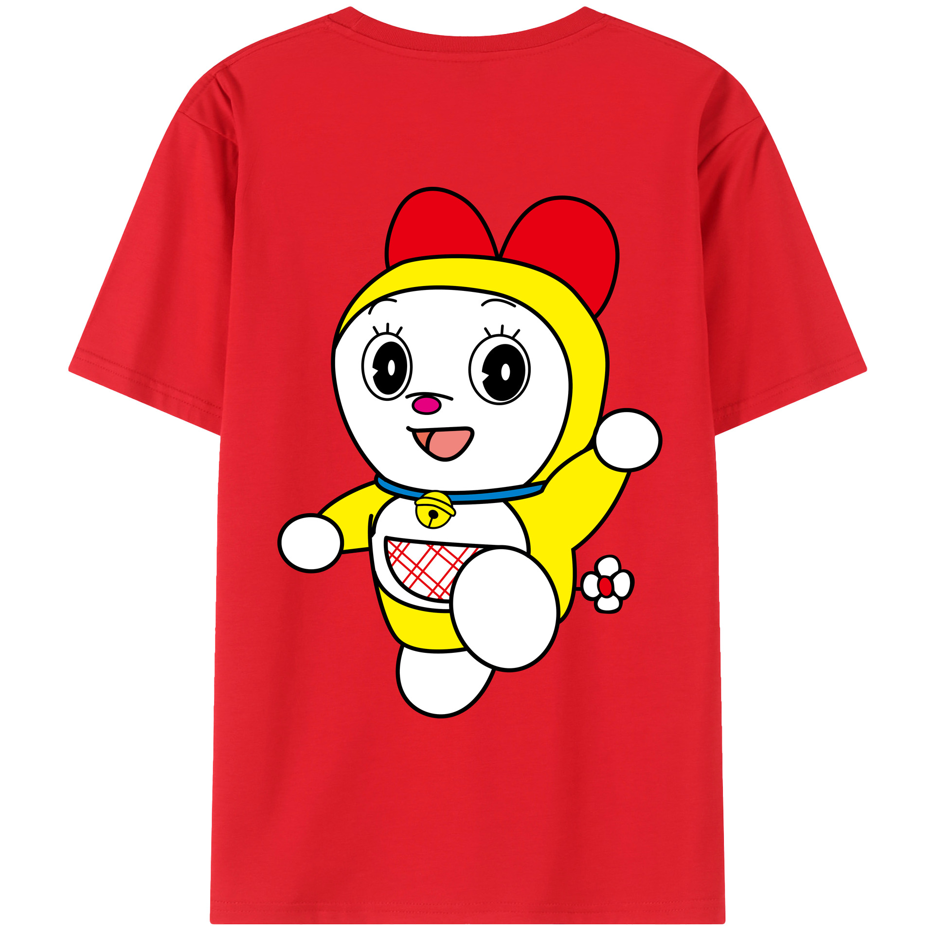 （画像用） ドラえもん ドラミ Doraemon Dorami 綿100％ メンズ半袖Tシャツ（バックプリント） 通気性
