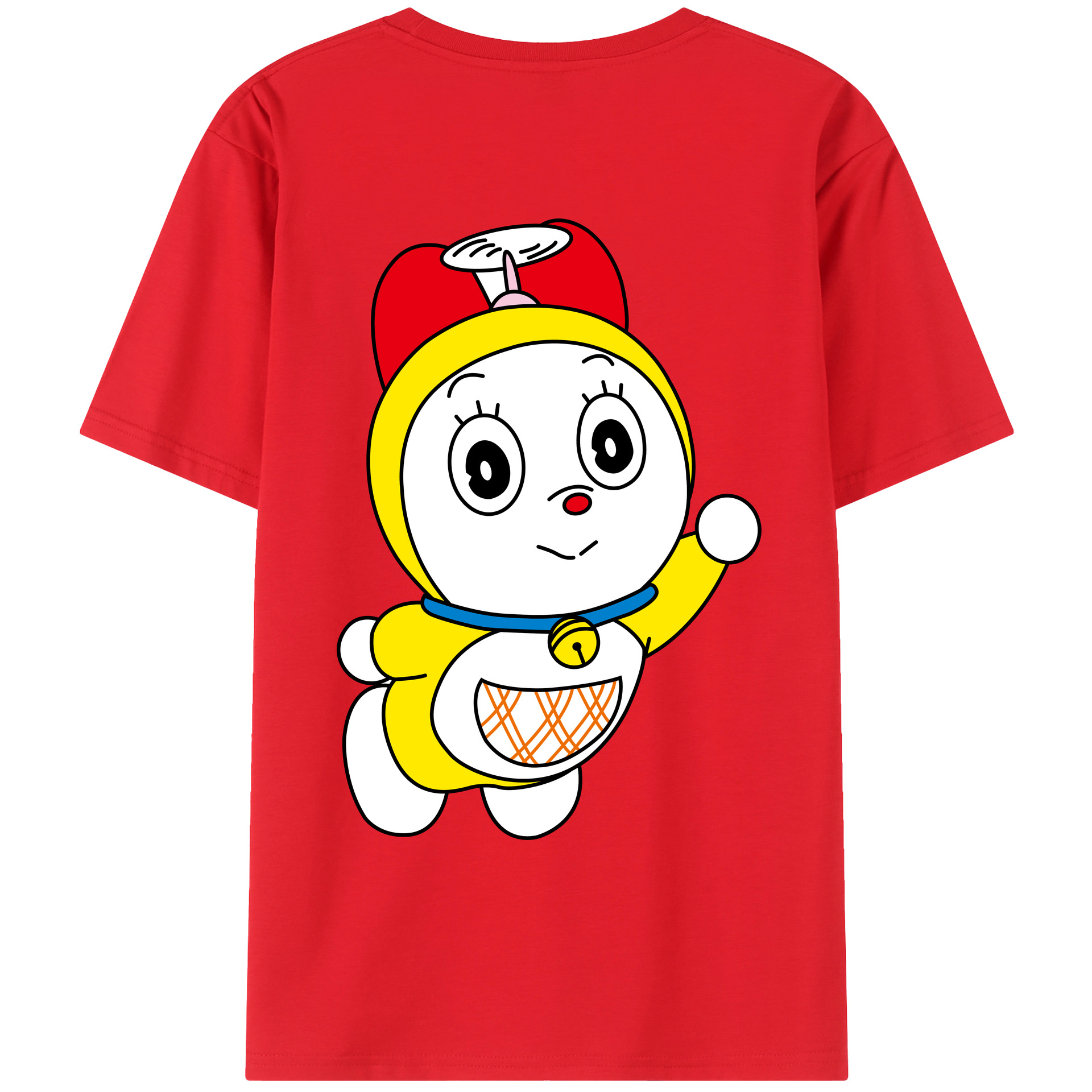 （画像用） ドラえもん ドラミ Doraemon Dorami 綿100％ メンズ半袖Tシャツ（バックプリント） 通気性
