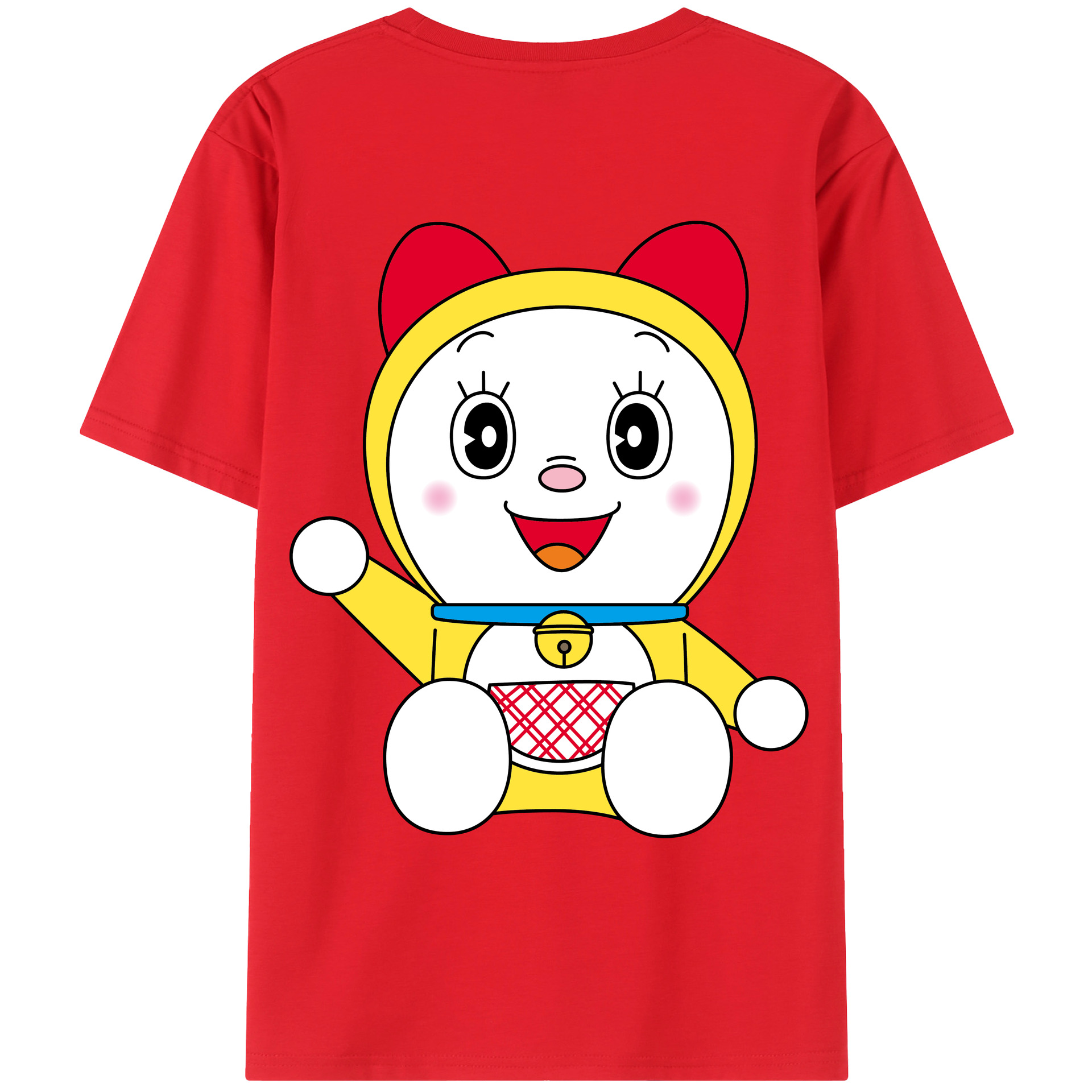 （画像用） ドラえもん ドラミ Doraemon Dorami 綿100％ メンズ半袖Tシャツ（バックプリント） 通気性