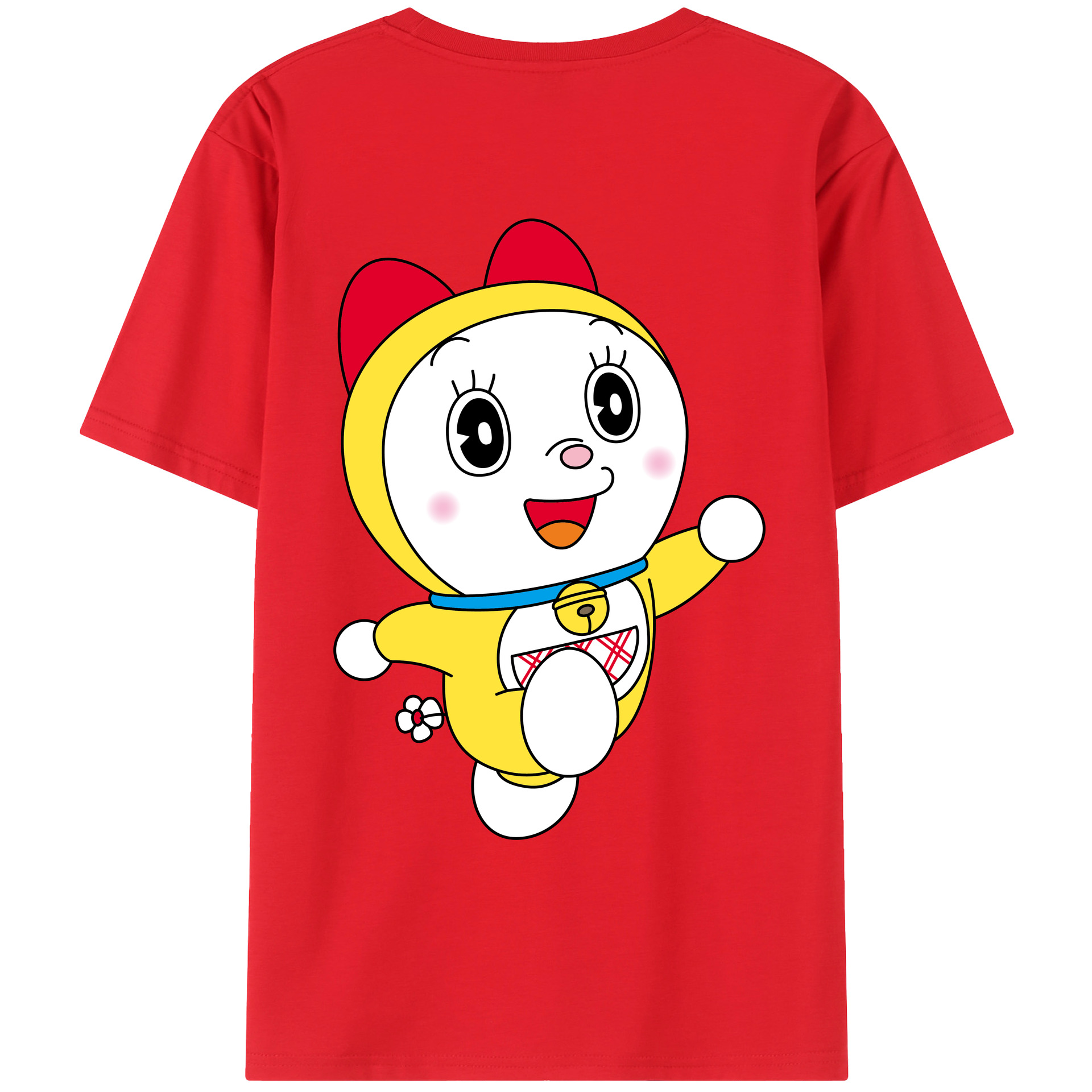 （画像用） ドラえもん ドラミ Doraemon Dorami 綿100％ メンズ半袖Tシャツ（バックプリント） 通気性