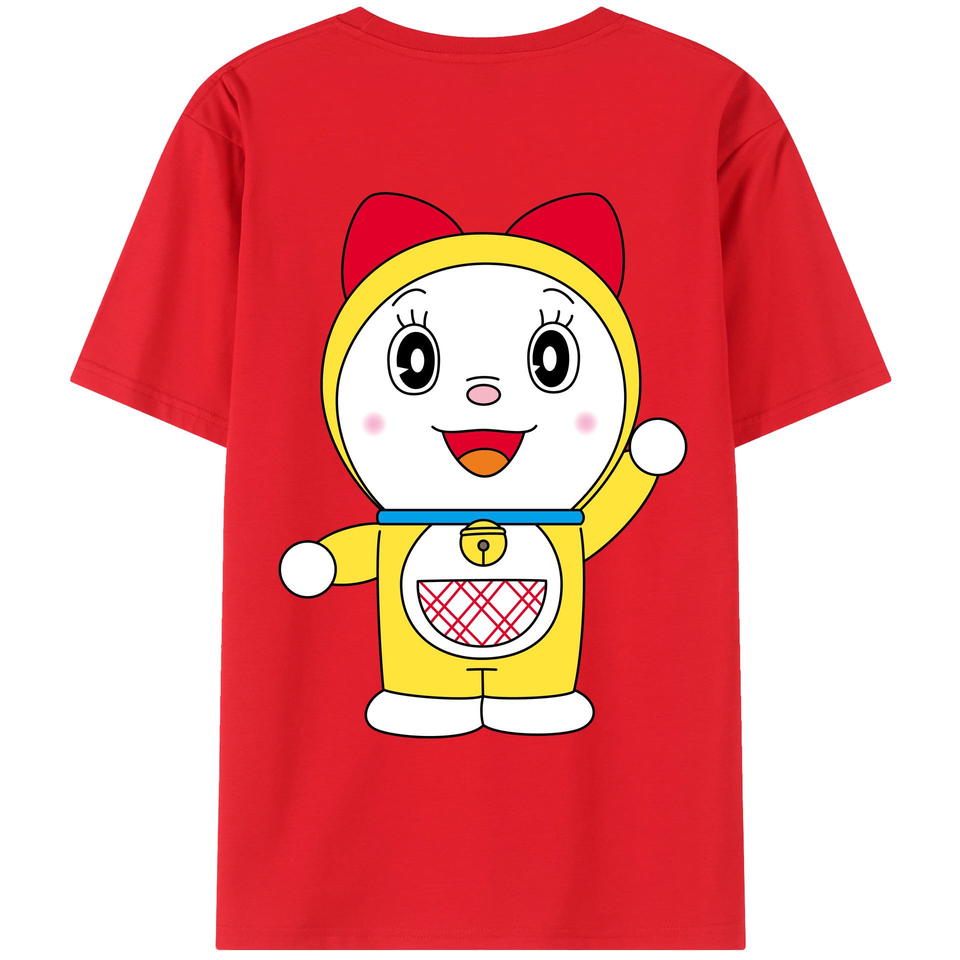 （画像用） ドラえもん ドラミ Doraemon Dorami 綿100％ メンズ半袖Tシャツ（バックプリント） 通気性
