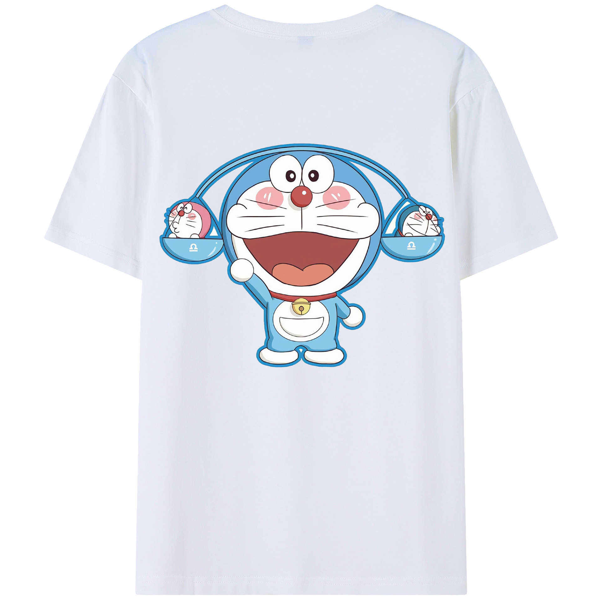 （画像用） ドラえもん Doraemon 綿100％ メンズ半袖Tシャツ（バックプリント） 通気性