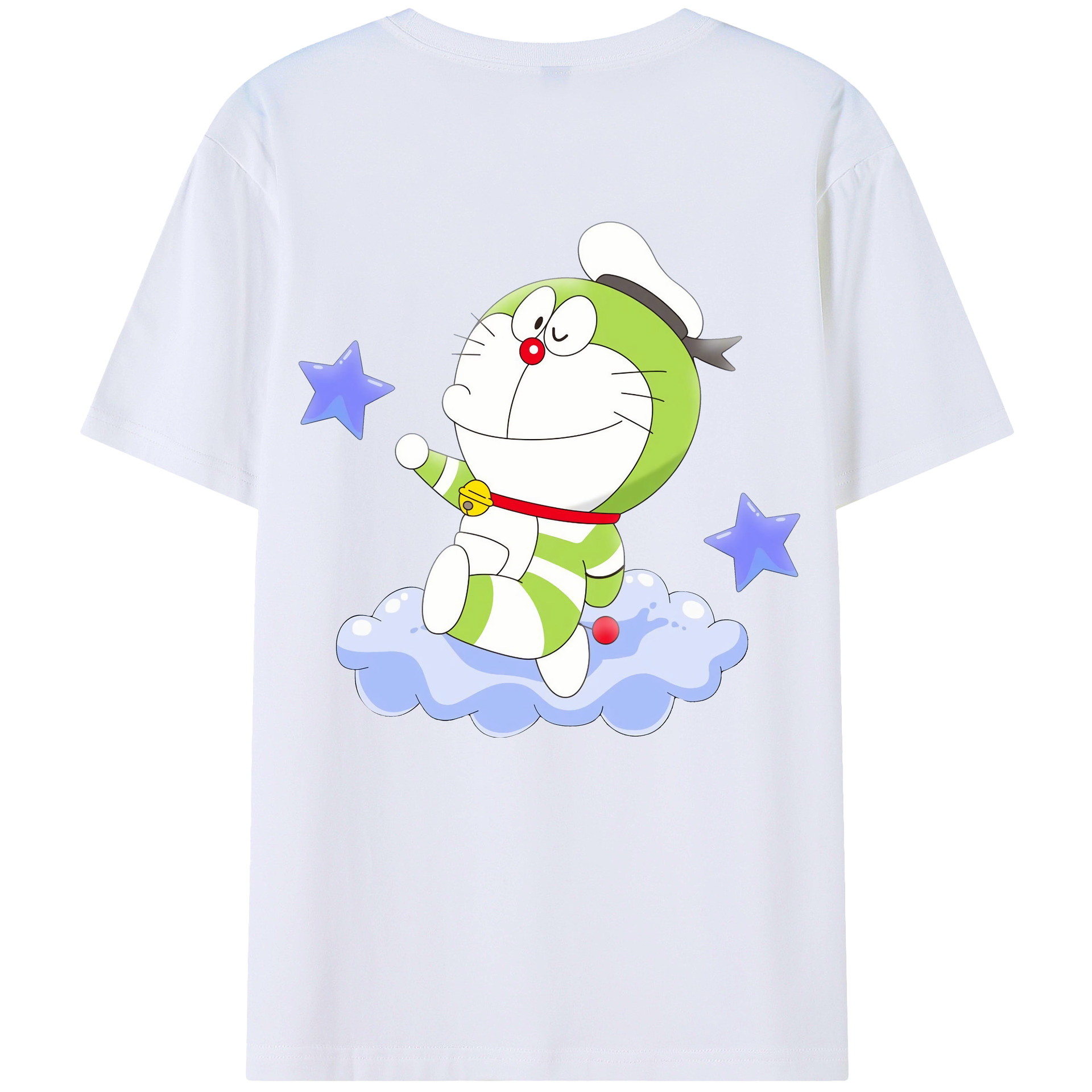 （画像用） ドラえもん Doraemon 綿100％ メンズ半袖Tシャツ（バックプリント） 通気性