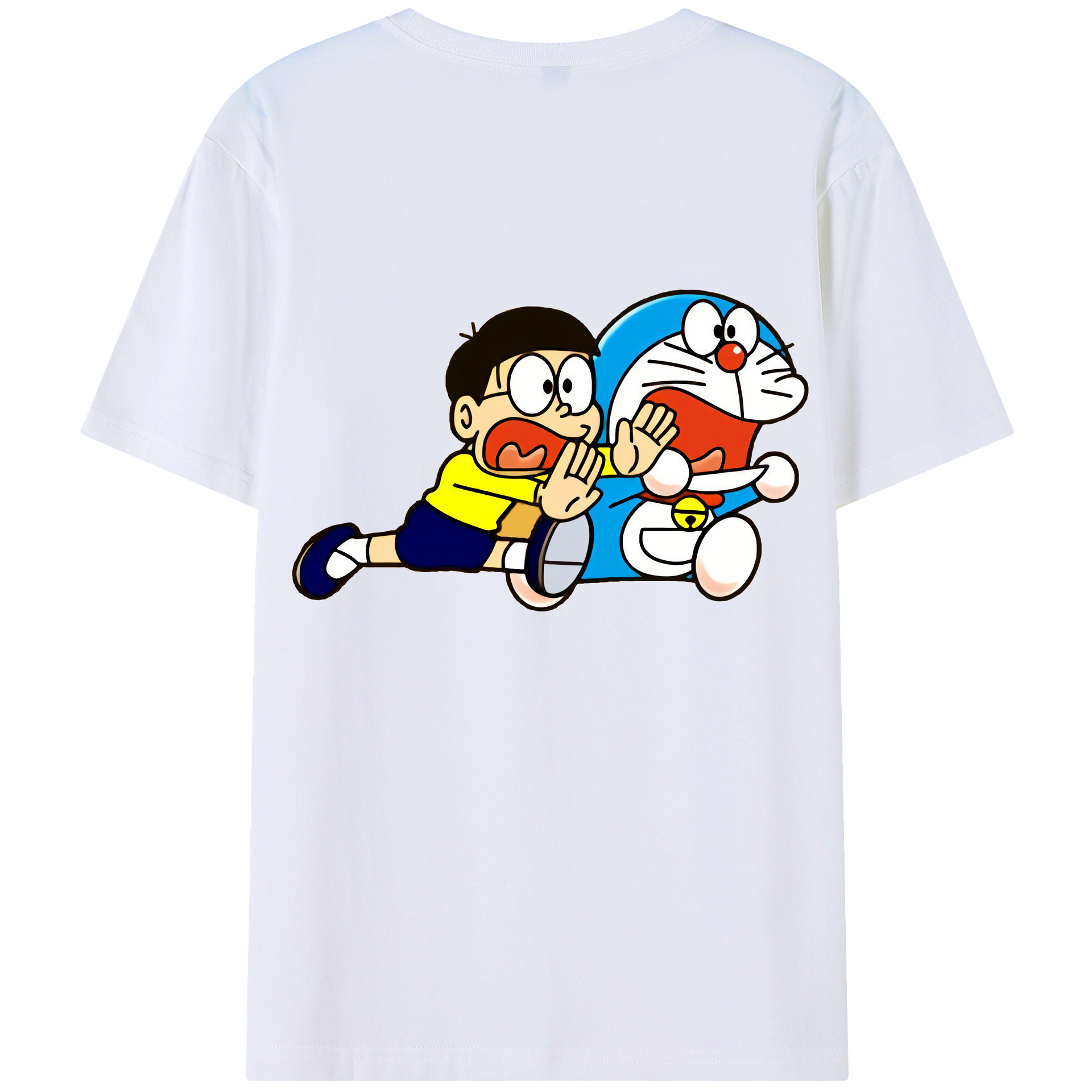 （画像用） ドラえもん Doraemon 綿100％ メンズ半袖Tシャツ（バックプリント） 通気性
