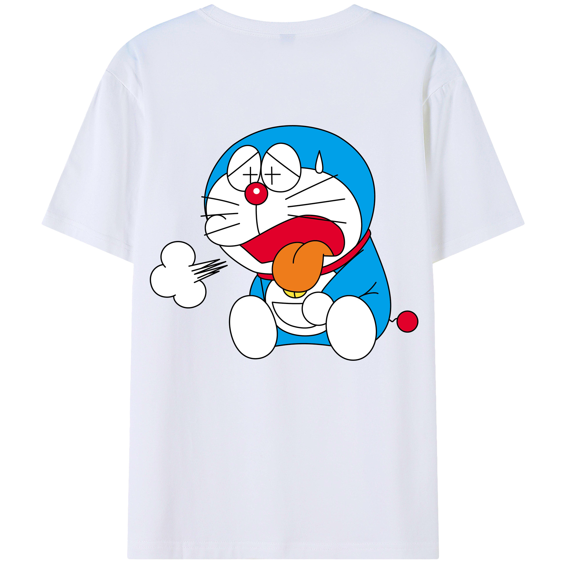 （画像用） ドラえもん Doraemon 綿100％ メンズ半袖Tシャツ（バックプリント） 通気性