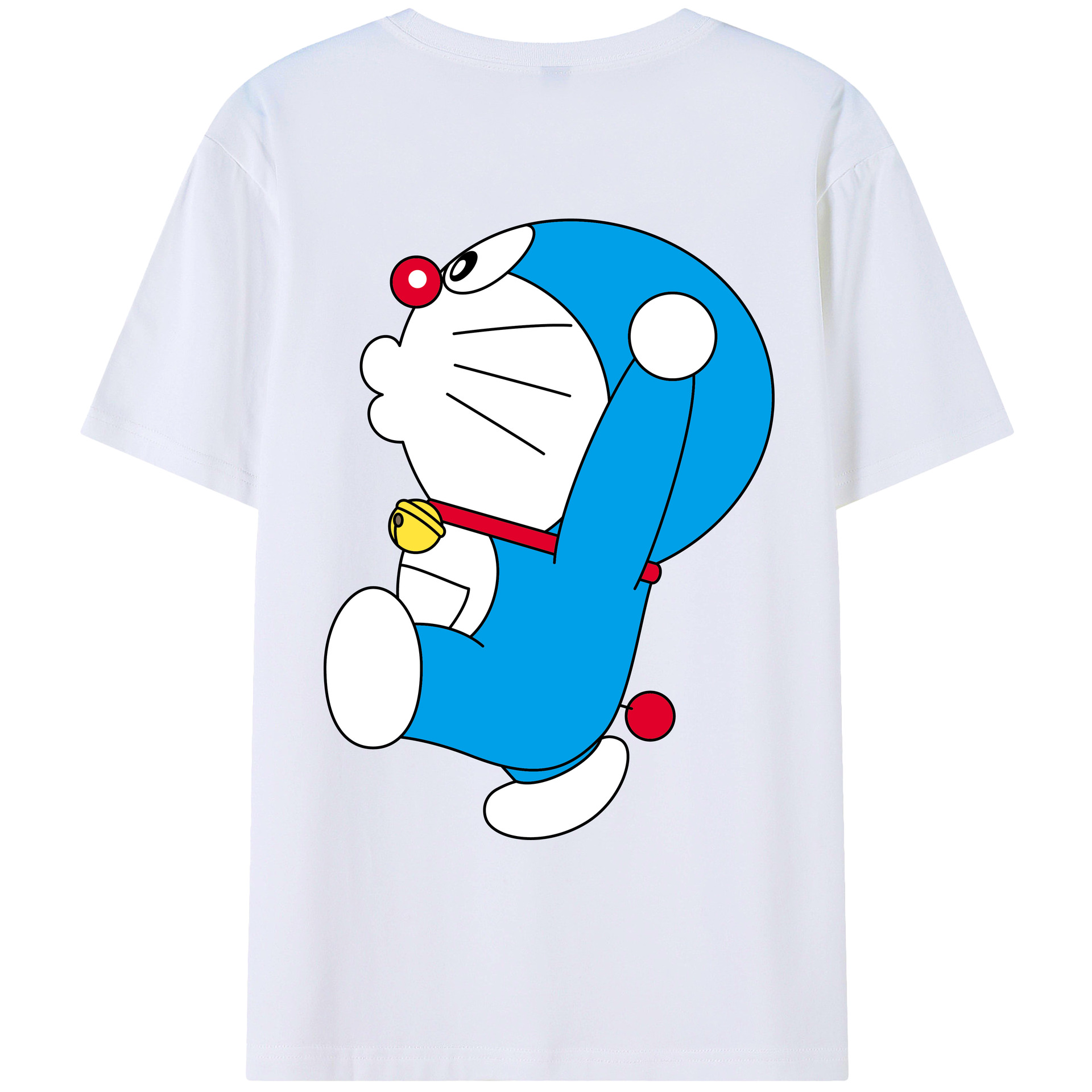 （画像用） ドラえもん Doraemon 綿100％ メンズ半袖Tシャツ（バックプリント） 通気性