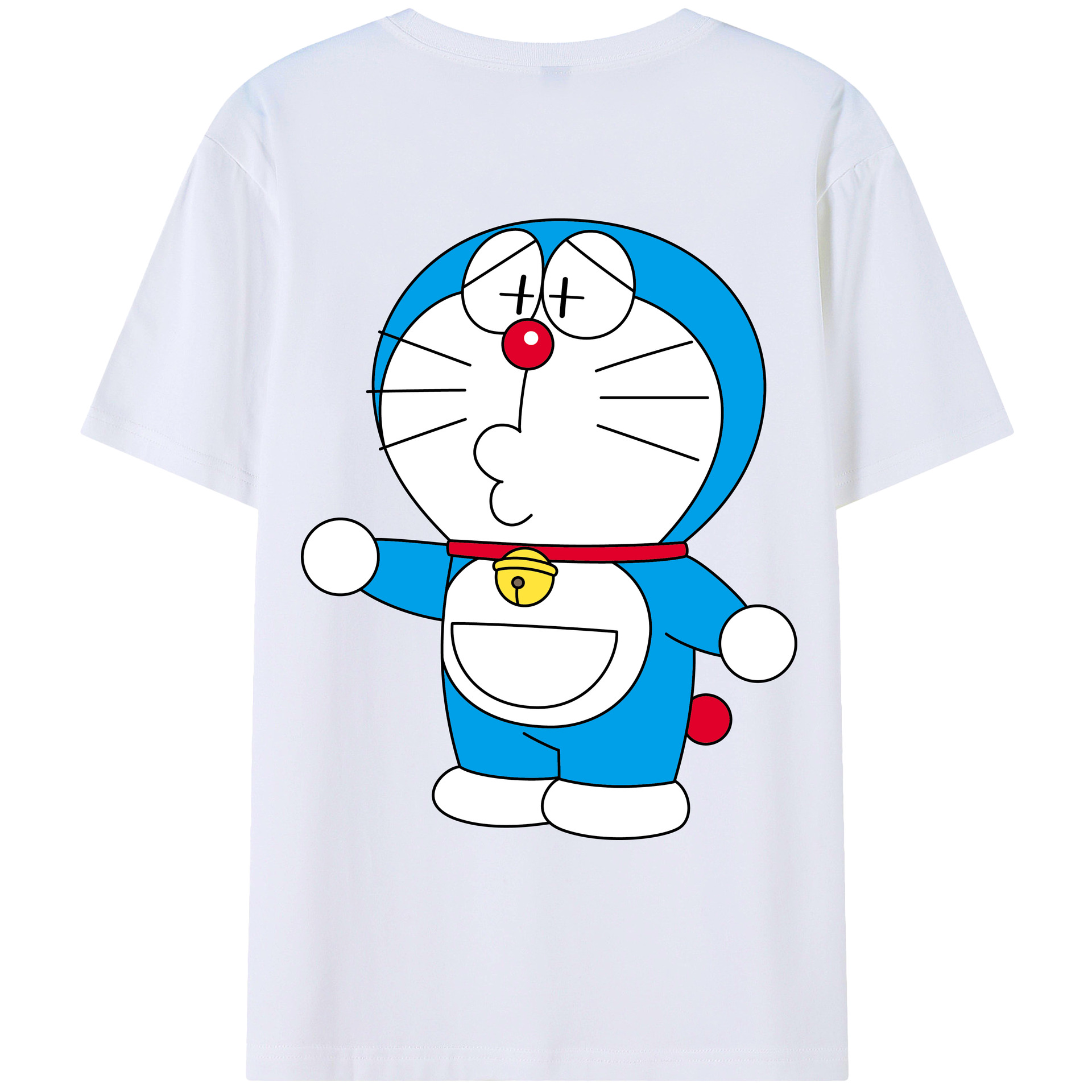 （画像用） ドラえもん Doraemon 綿100％ メンズ半袖Tシャツ（バックプリント） 通気性