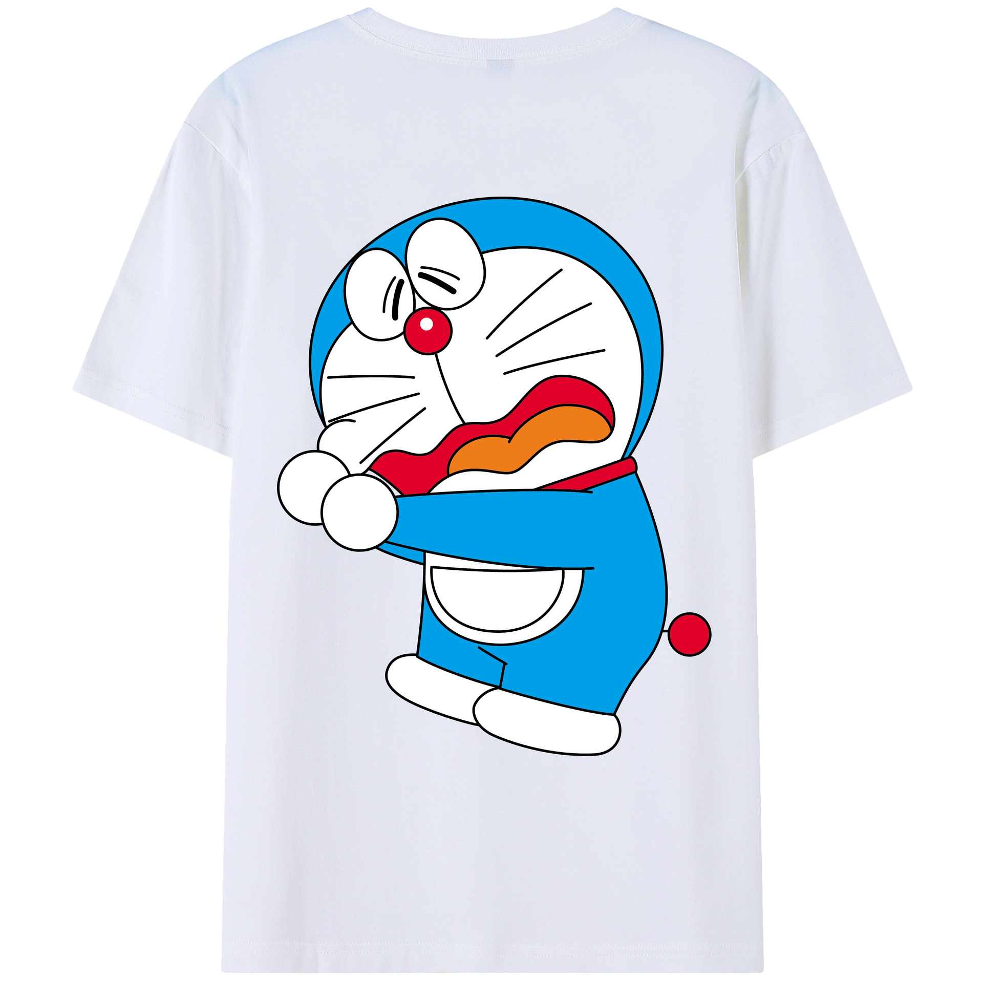（画像用） ドラえもん Doraemon 綿100％ メンズ半袖Tシャツ（バックプリント） 通気性
