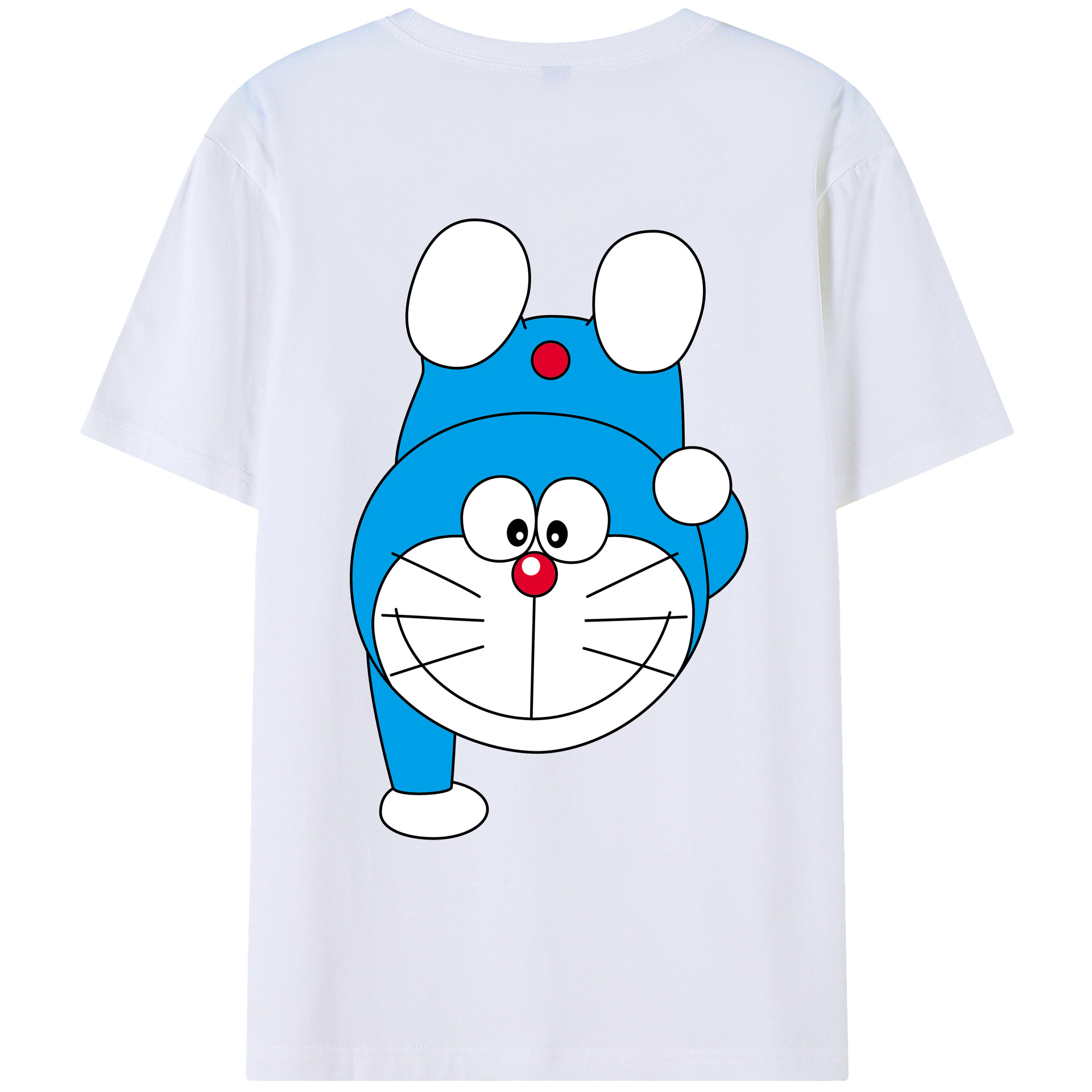 （画像用） ドラえもん Doraemon 綿100％ メンズ半袖Tシャツ（バックプリント） 通気性